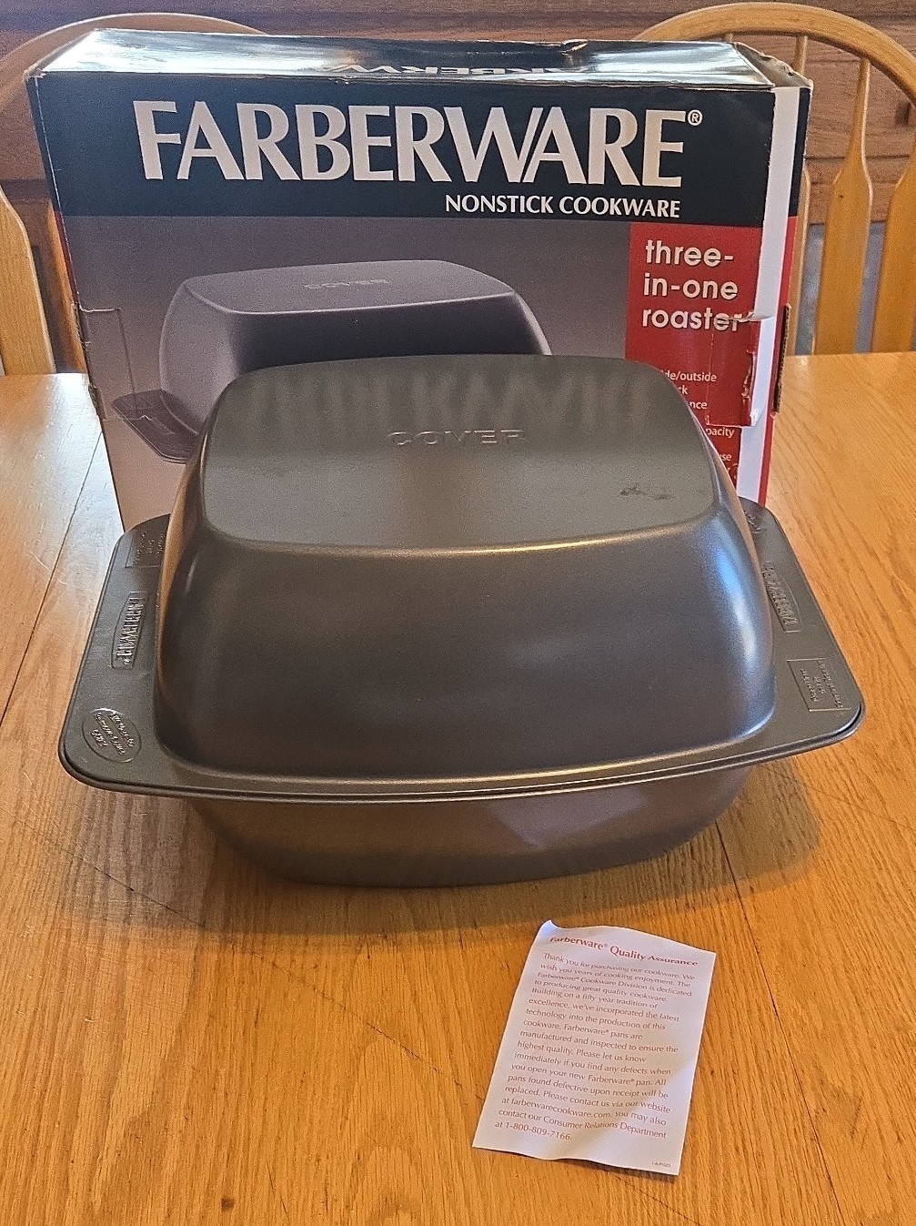 Farberware nonstick three in one roaster oven safe turkey casseroles cookware