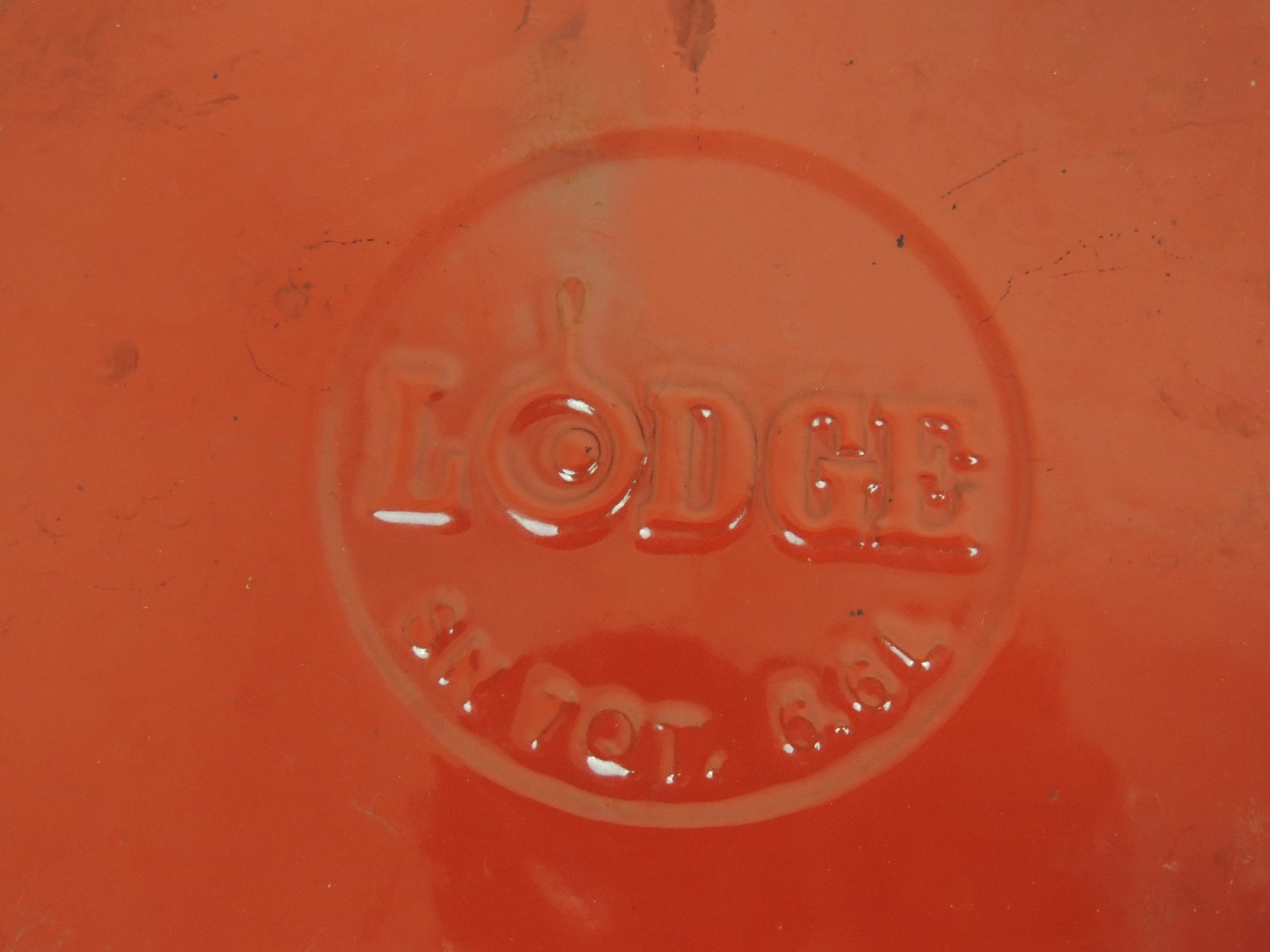 Lodge Enameled Cast Iron Lid ONLY Doubles As Grill Pan Fits 7 Qt Dutch Oven Red