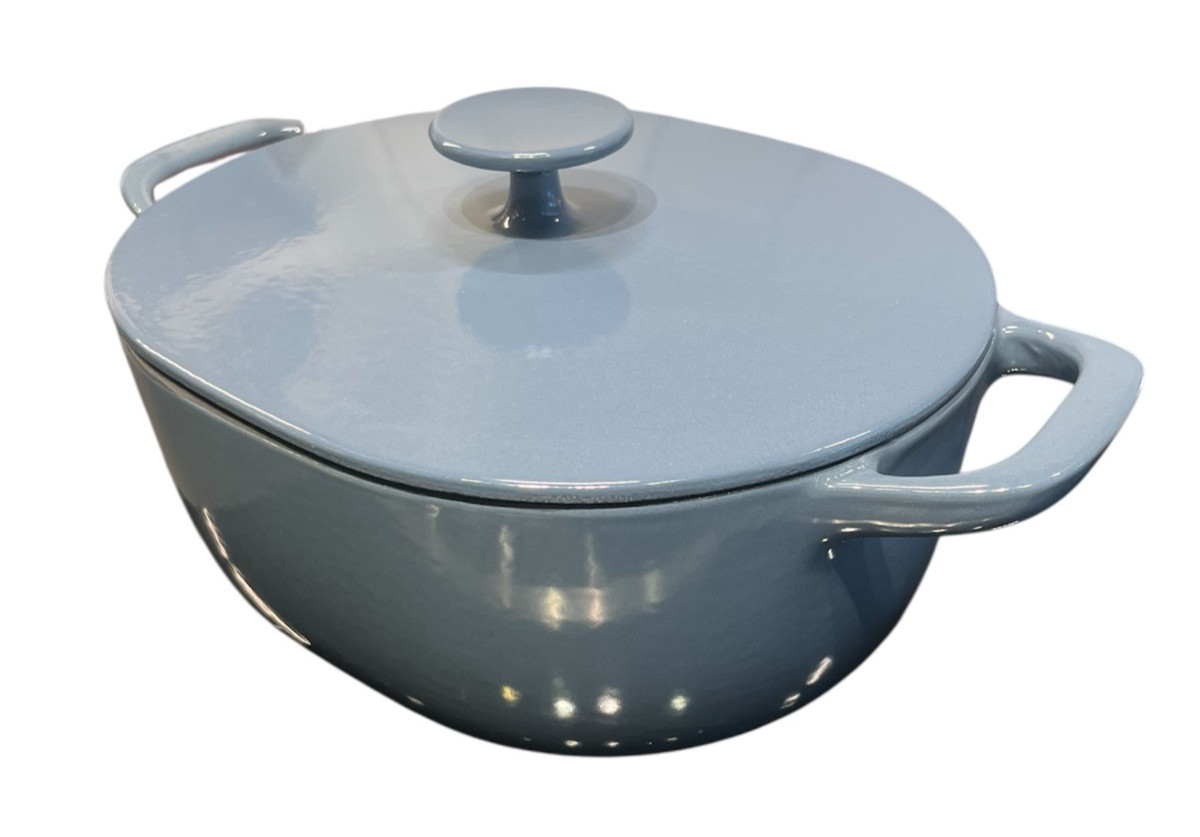 New IKEA VARDAGEN Casserole Cast-Iron Light Beige/Dark Gray-Blue 506.057.09