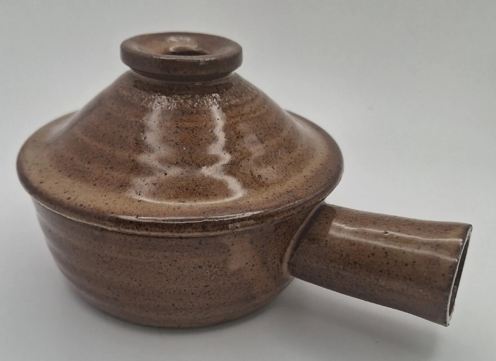 Japanese Style Rice Pot Brown Stoneware Steamer