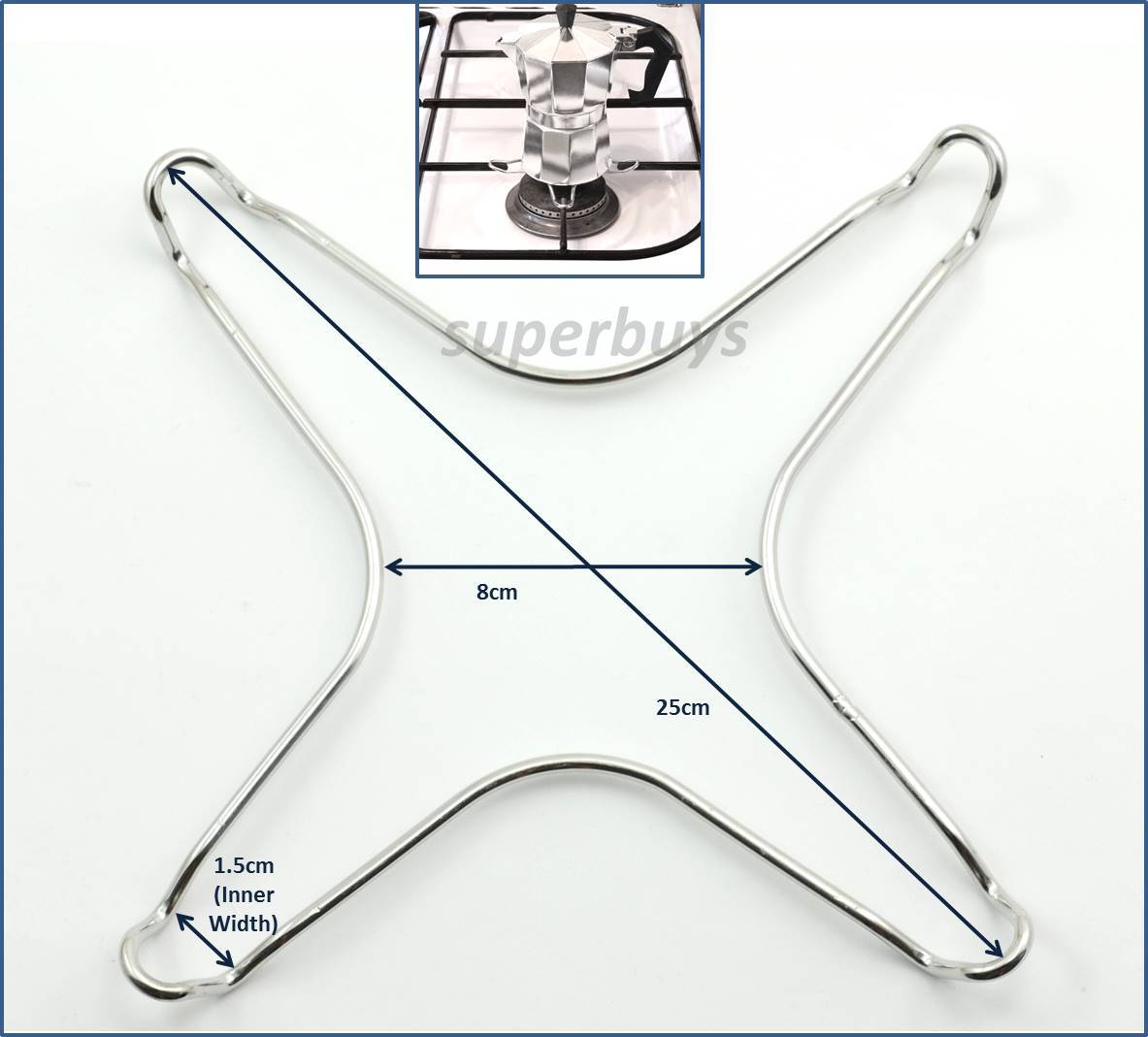 25cm Gas Hob Stove Cooker Hot Plate Coffee Pot Pan Stand Reducer Resizer Star