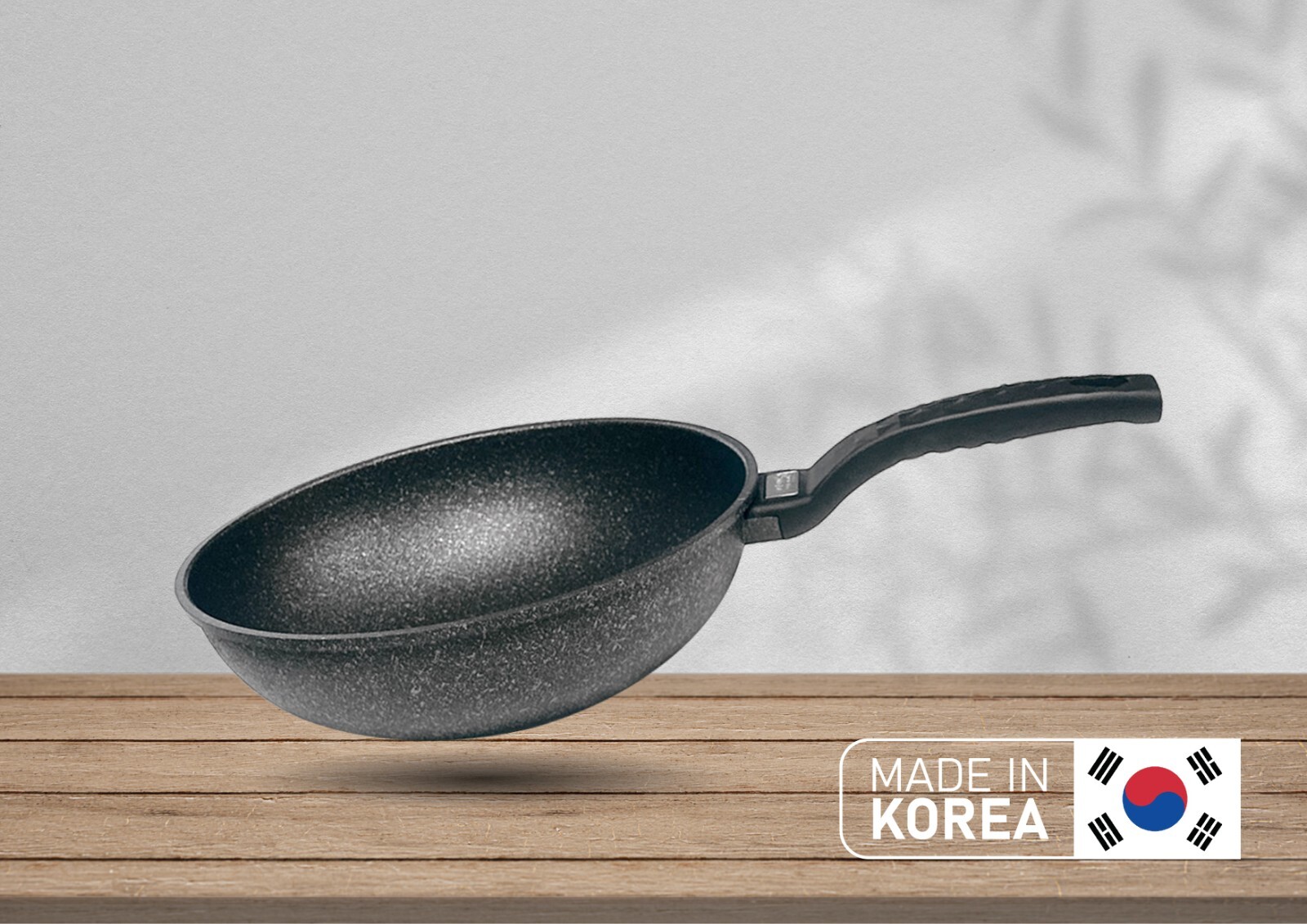 |MADE IN KOREA| 11″ 5 Layer Marble Coating Wok Non-Stick Cooking Frying Pan Pot