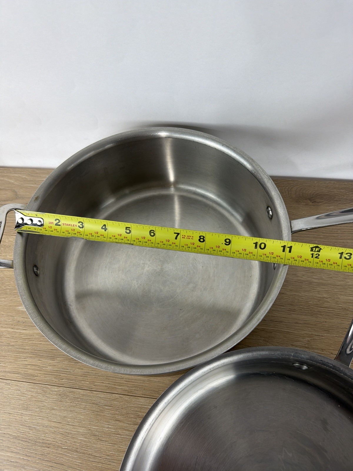 2 All Clad 11 Inch Stainless Steel Saute Skillet Pan 4.25” And 2.5” Deep -Read👇