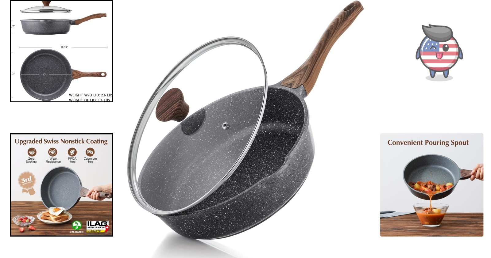 Versatile 10-Inch Deep Fry Pan – Nonstick, Induction Compatible & Easy to Clean