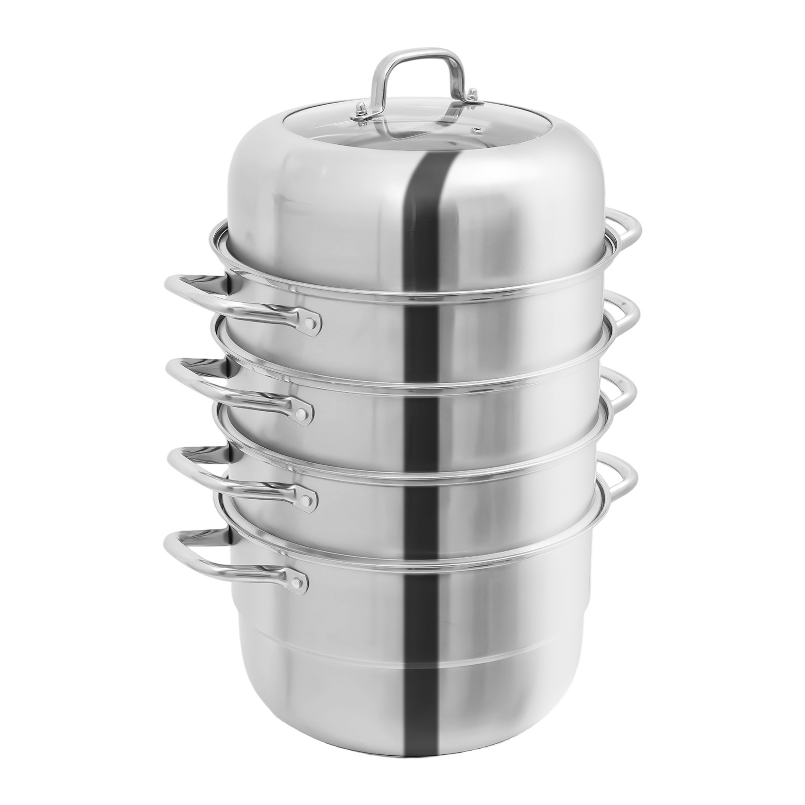 32.5cm 5 Tier Stainless Steel Steam Cooker Steamer Pan Cook Pot Set kitchen
