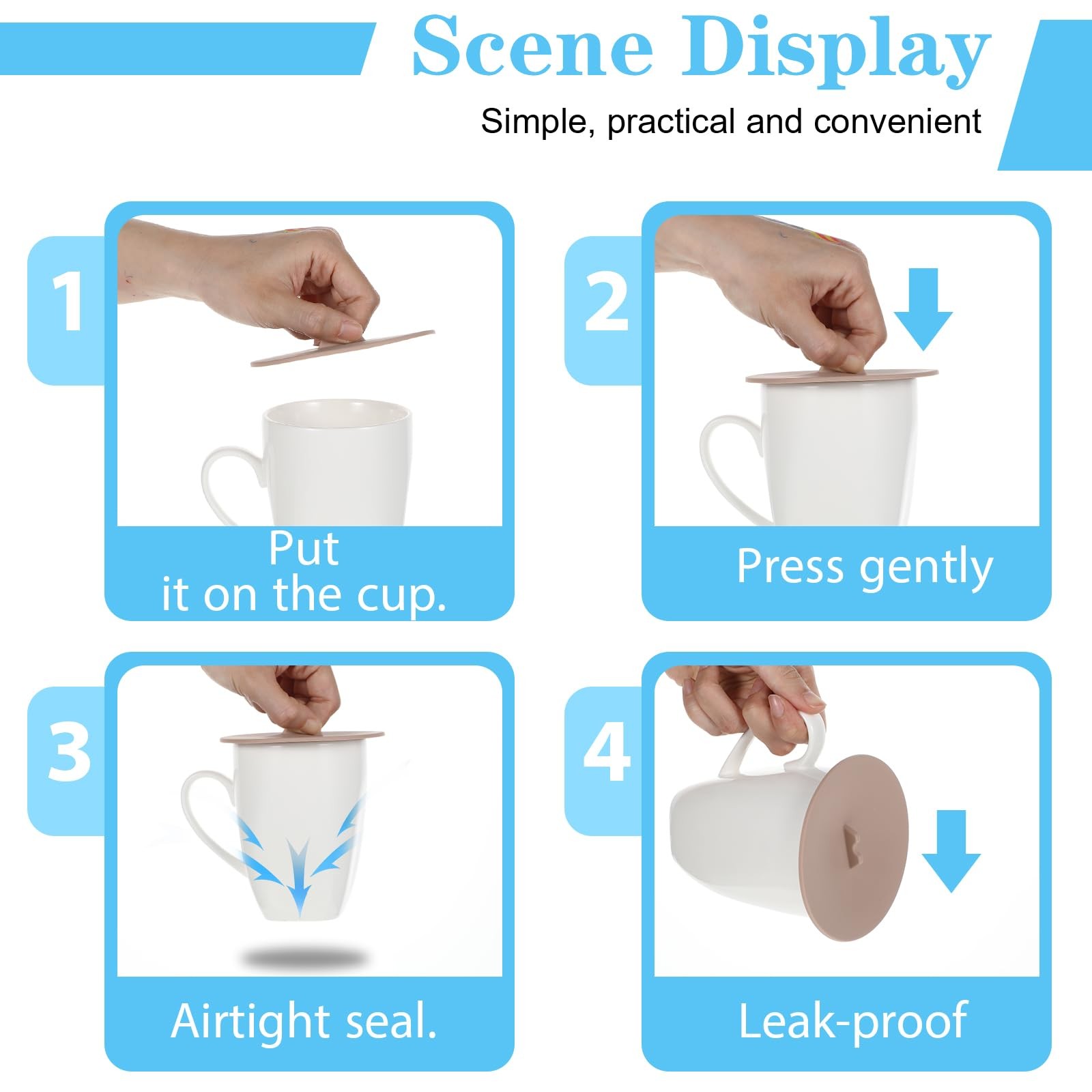 Best Silicone Lids for Cups, Ymapinc 6Pcs Cup Covers, Colored Universal Lids