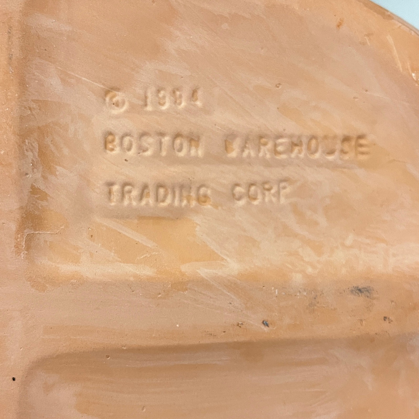 Boston Warehouse Terracotta Onion Baker Orange Vintage 1994 Embossed