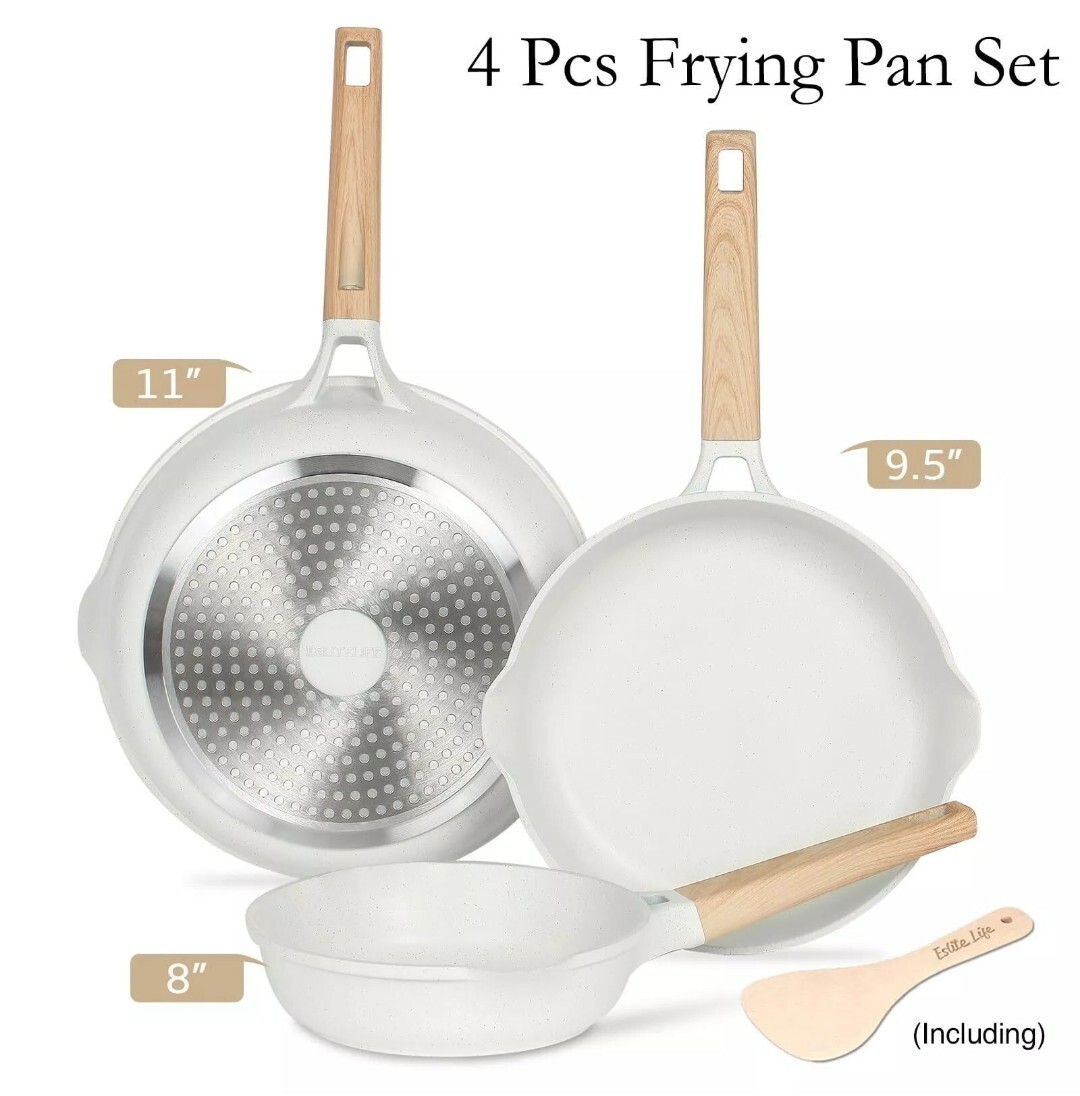 ESLITE LIFE Nonstick Frying Pan Skillet Set, Healthy Granite Coating Egg Omel…