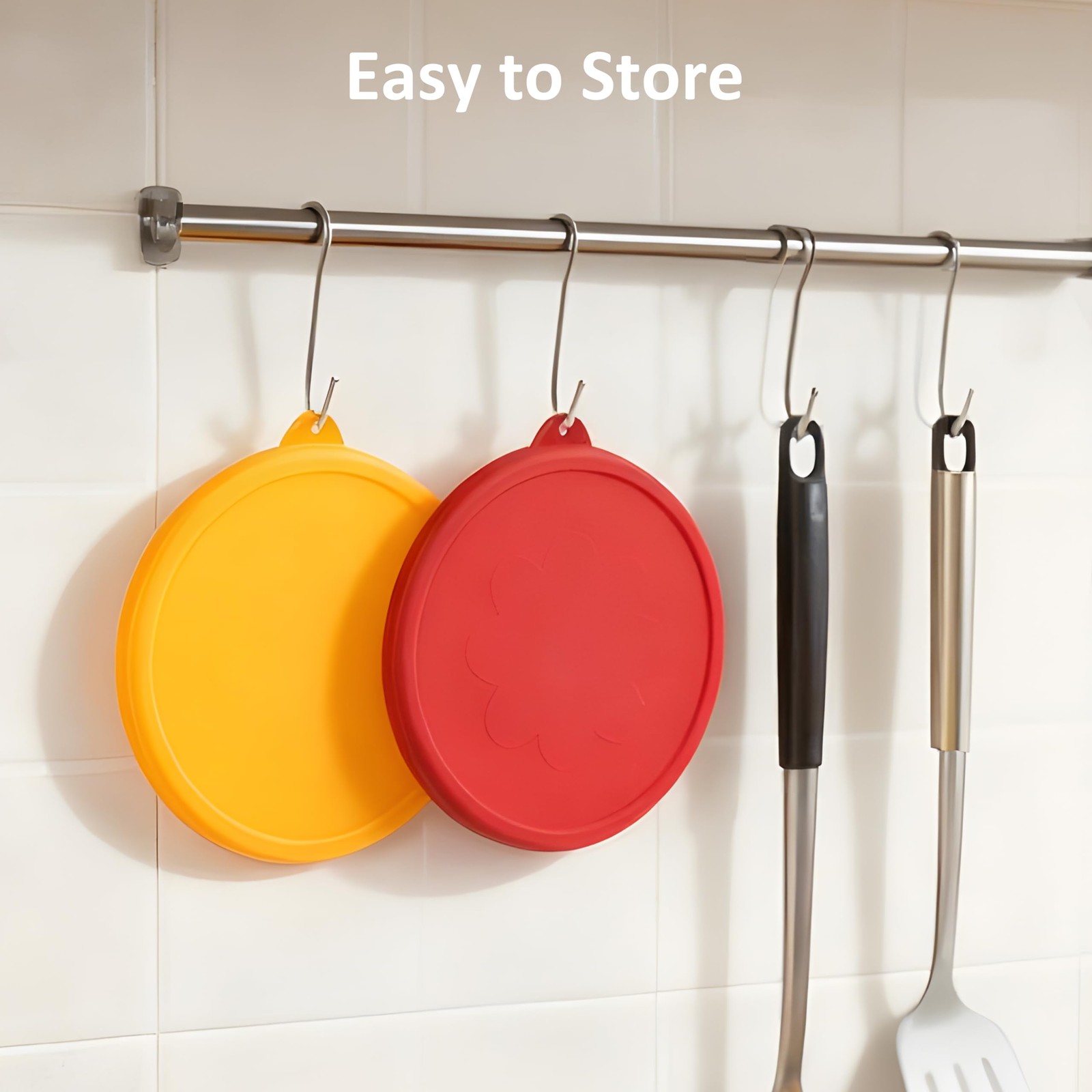Silicone Storage Cover Lids for Anchor Hocking Pyrex 4 Cup – Red & Orange 2 Pack