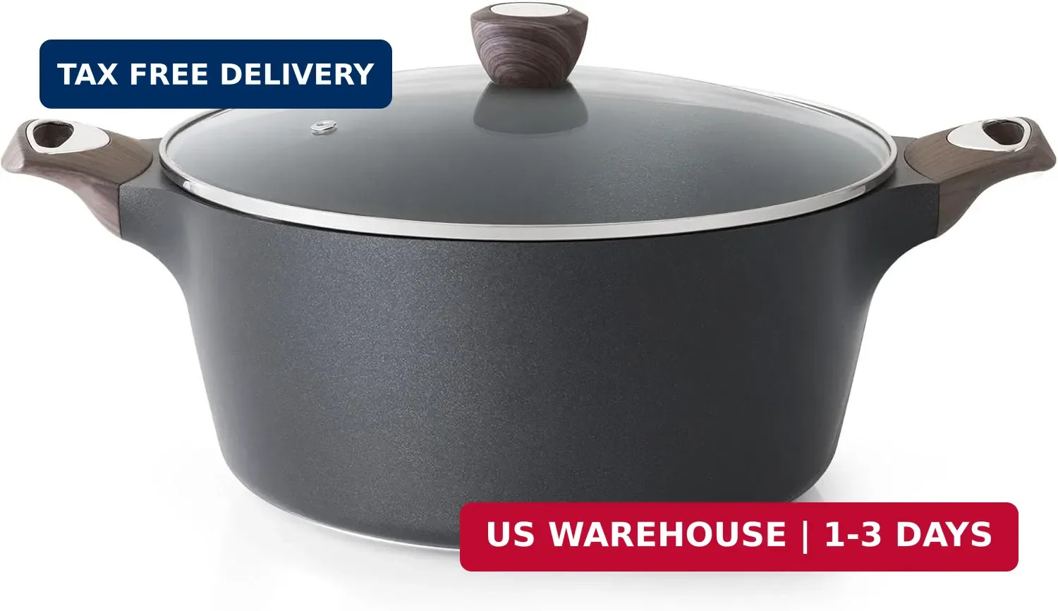 SENSARTE Nonstick Stock Pot with Lid, 2.6/4.5/6.6/8.5/11 QT Soup Pot Casserole P