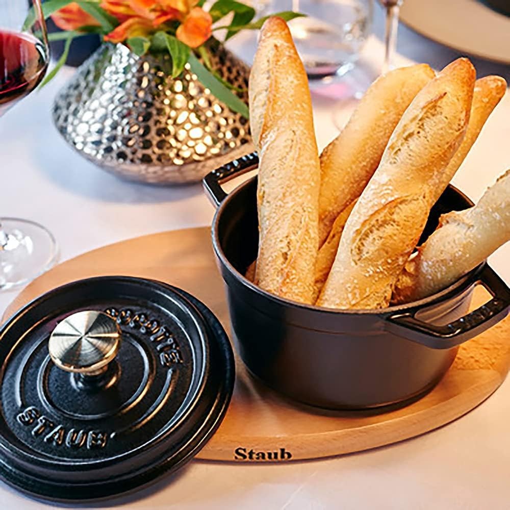 Cast Iron Dutch Oven 1.25-qt Round Cocotte, Made in France, Serves 1, Matte