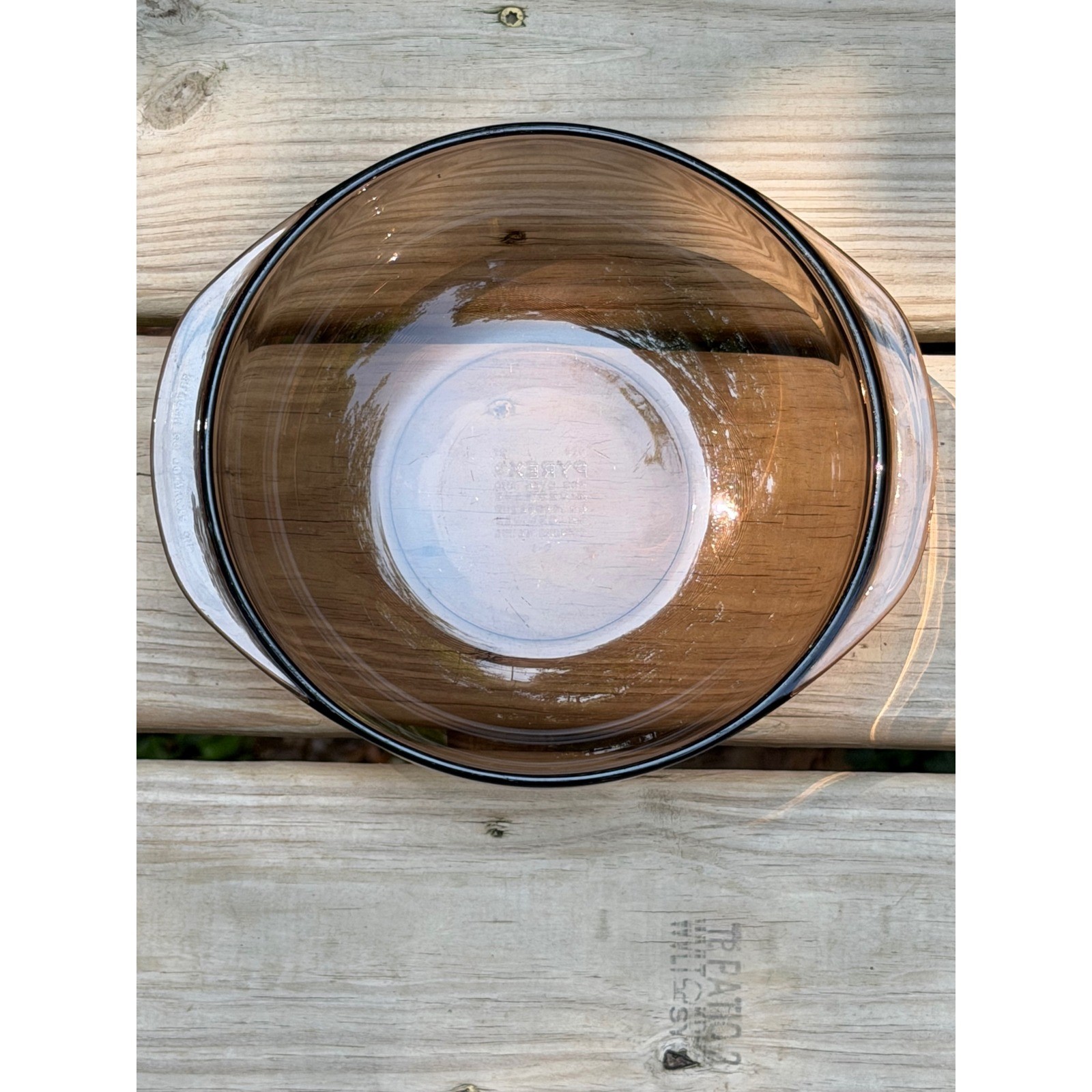 Vintage Pyrex Fireside Smoked Glass Mixing Bowl 024 2L | Brown Amber Glass Dish