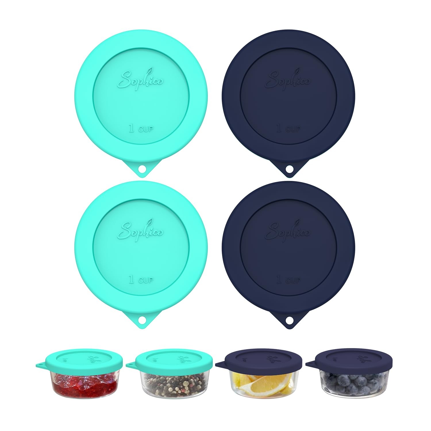 1 Cup Round Silicone Storage Cover Lids Replacement for Anchor Hocking and Py…