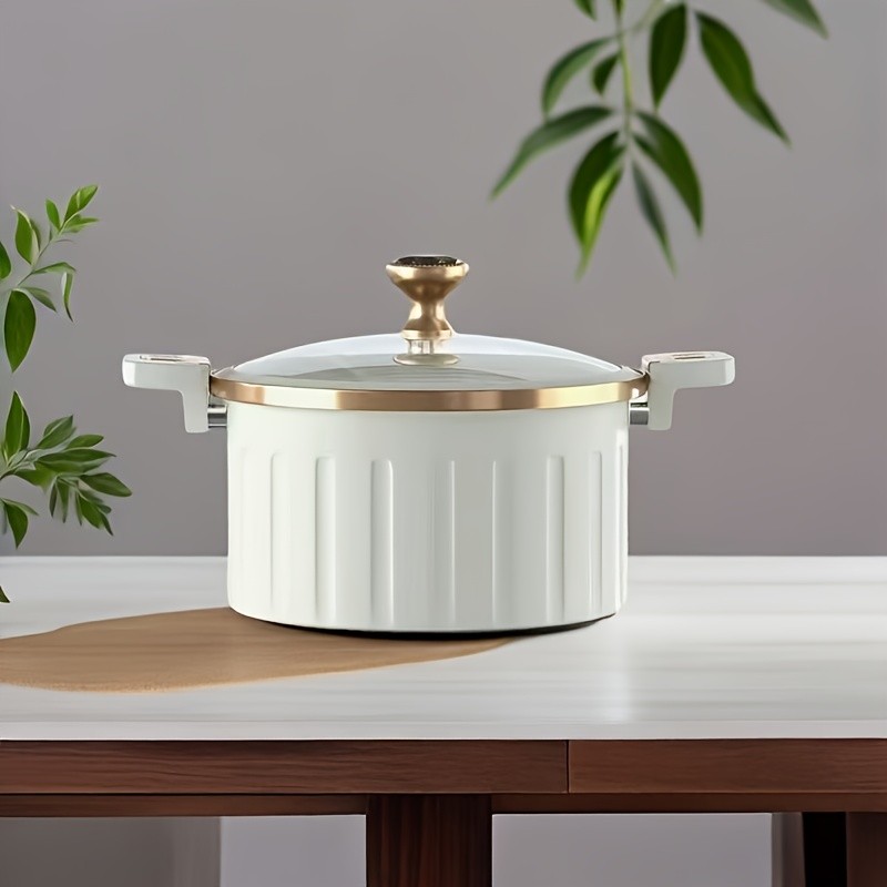 Blue/White Enamel Soup Pot for Stewing, 11′ X 11′ Non-Stick Cooking Pot