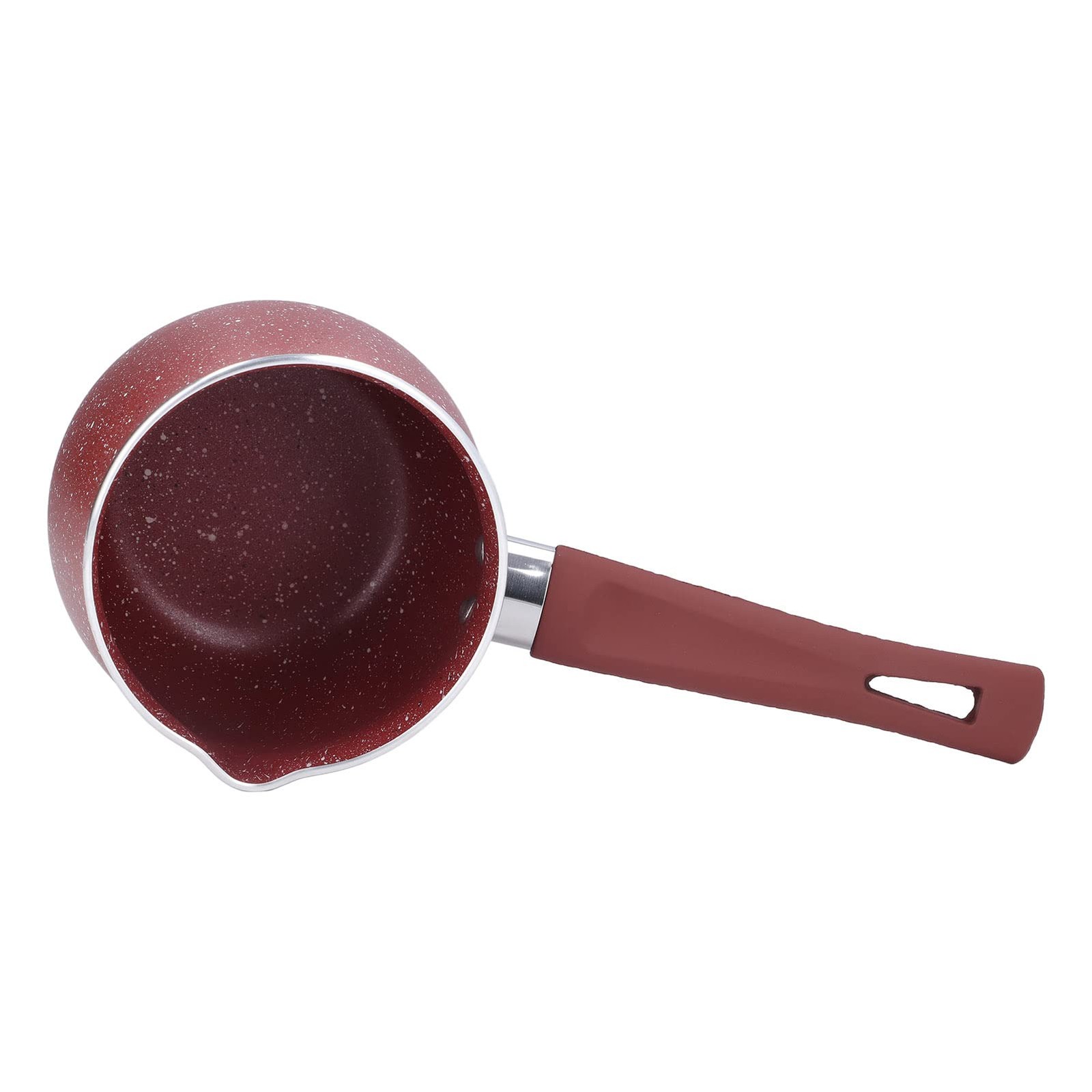 Milk Pot Mini Single Handle Coffee Warmer Boiling Aluminum Alloy Non Stick Red