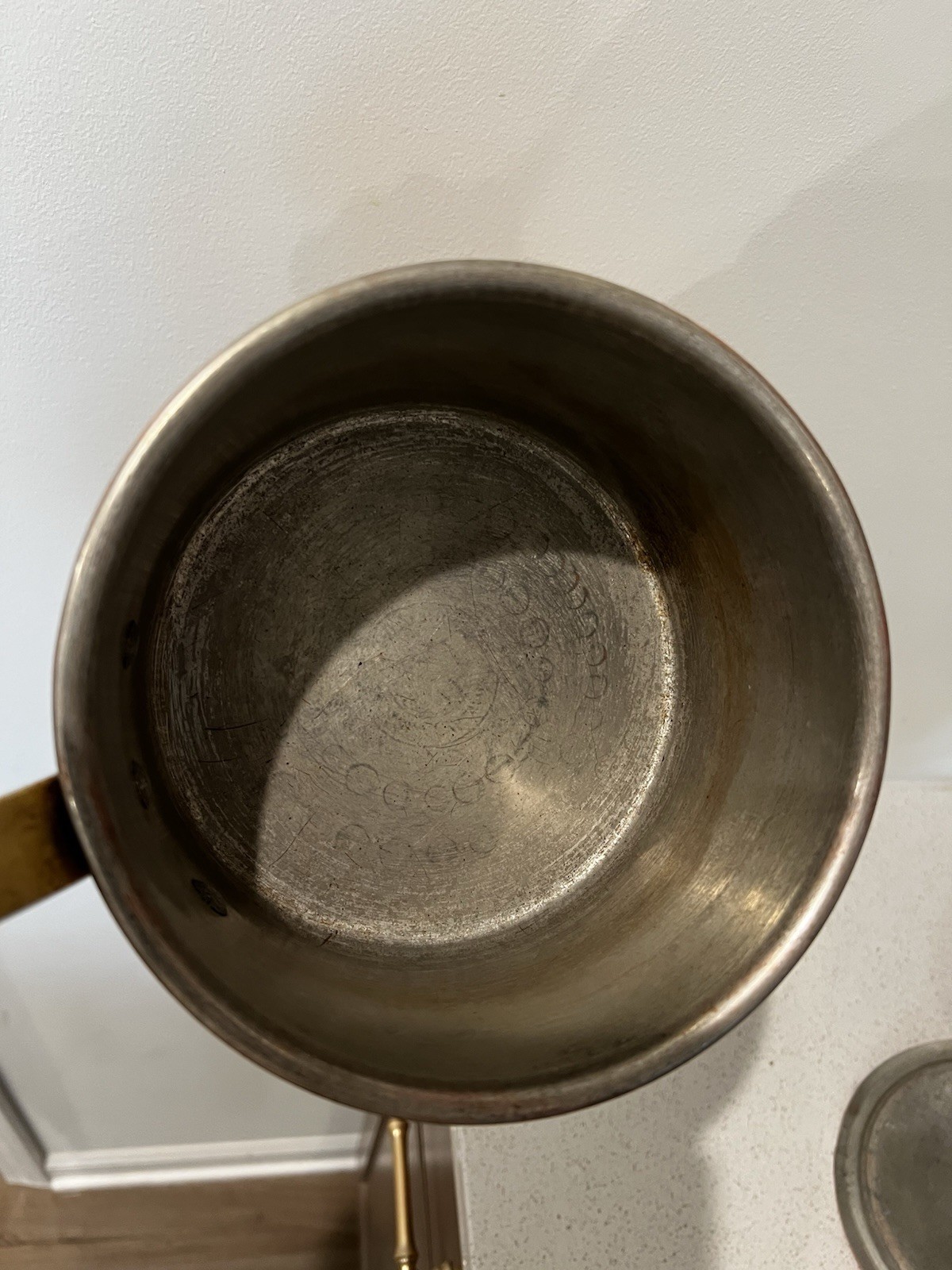 Vintage 7 Inch Heavy Solid Copper Saucepan w/Lid – 3 lb 13 oz – Made In Italy