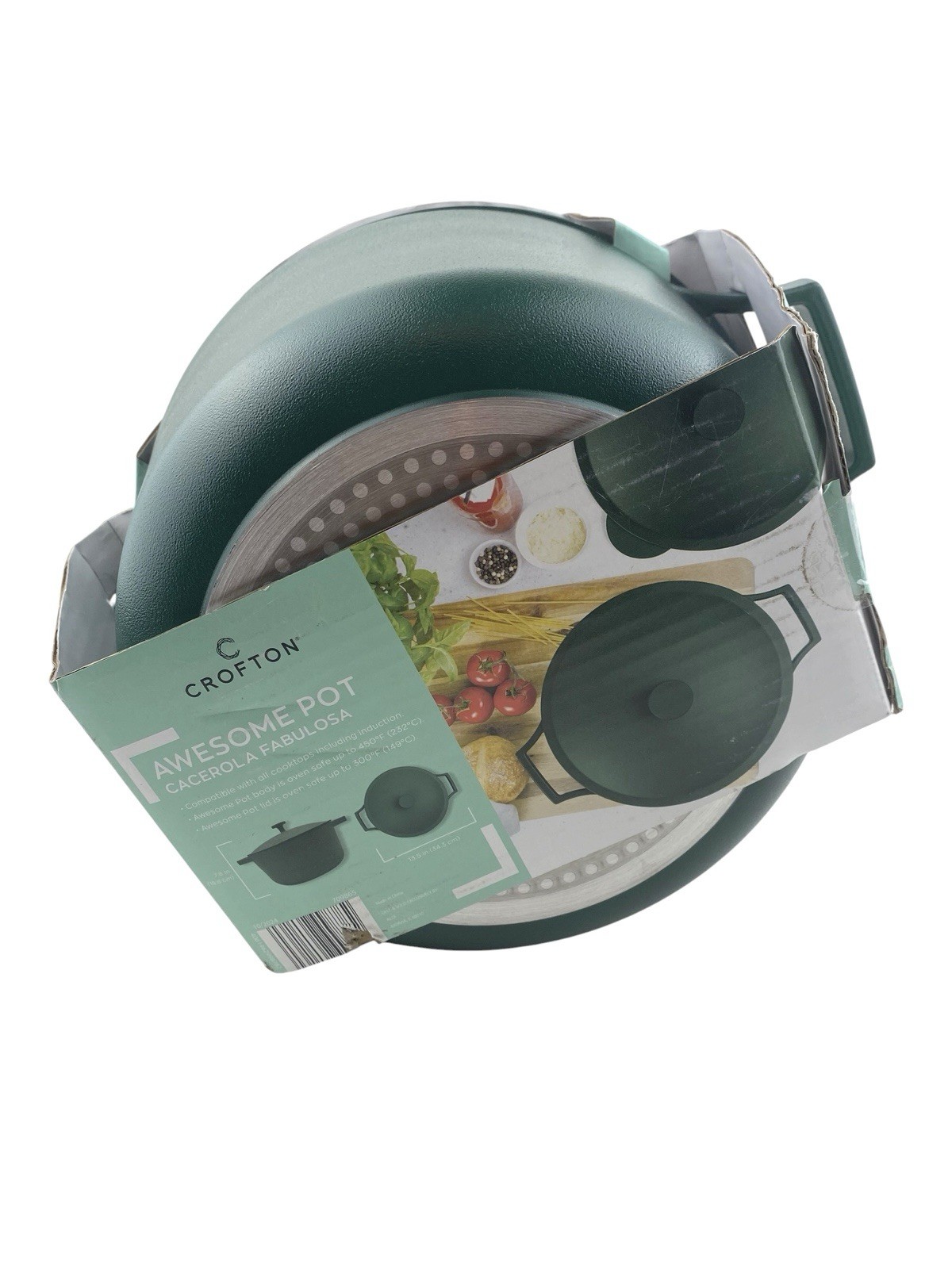 Aldi Crofton Awesome Pot 6.5 Qt Green Nonstick Ceramic Dutch Oven Cookware New