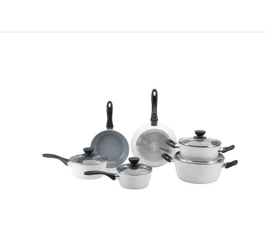 The Big One 10 Piece Silicone Ceramic Cookware Set, Gas & electric safe