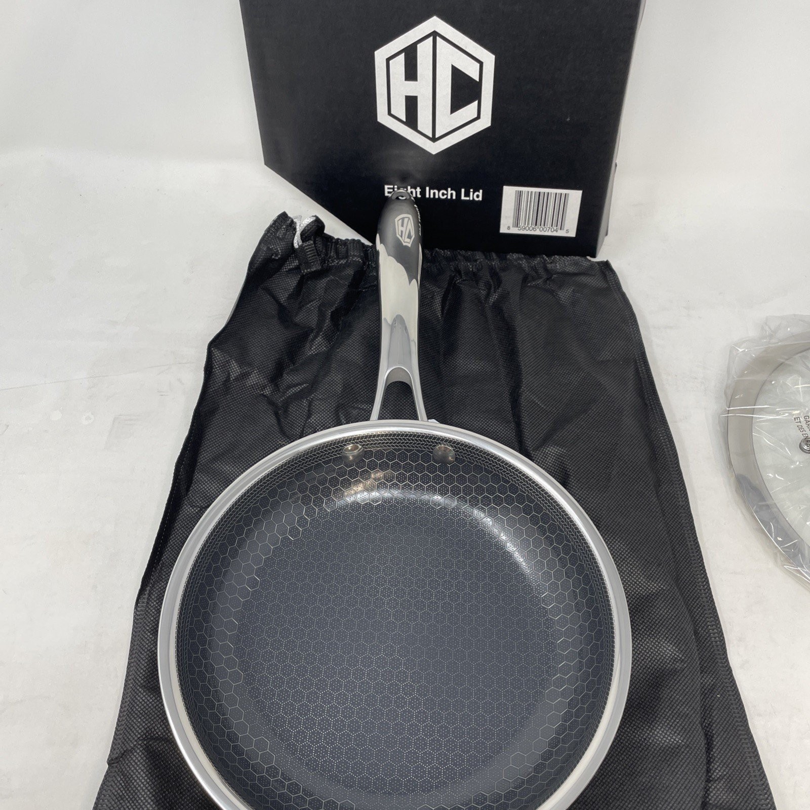 HexClad 8″ Hybrid Fry Frying Pan W/ Storage Bag TerraBond Nonstick Gordon Ramsay