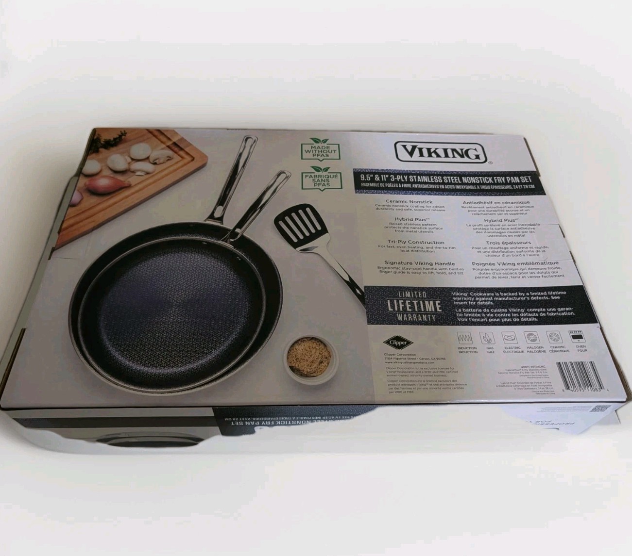 Viking Hybrid + 3-Ply Non Stick Frying Pans w/Stainless, 9.5″ & 11″ Sizes