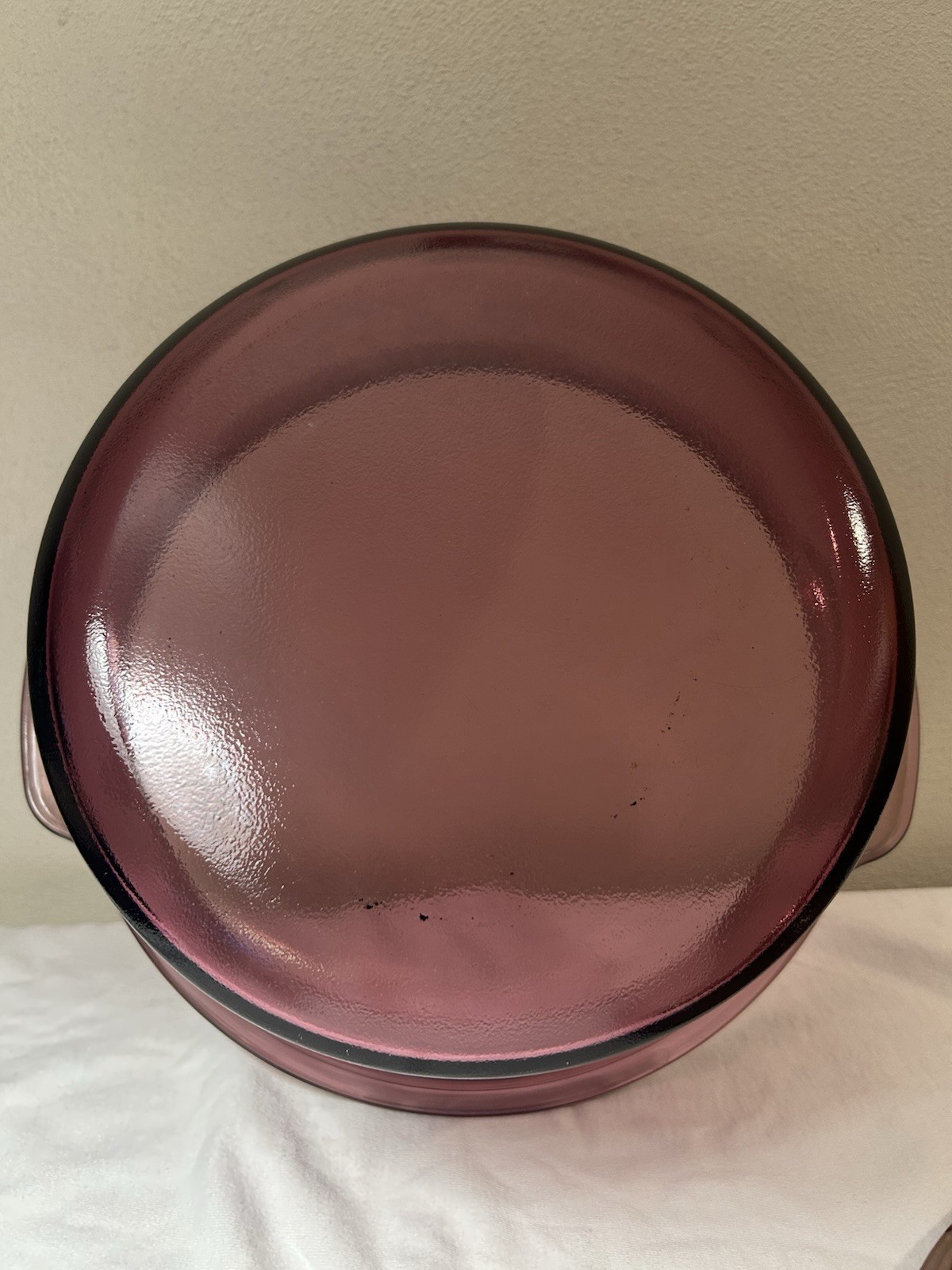 Used Pyrex Corelle Visions Cranberry 5L Dutch Oven w Lid Uncoated Glass Bottom