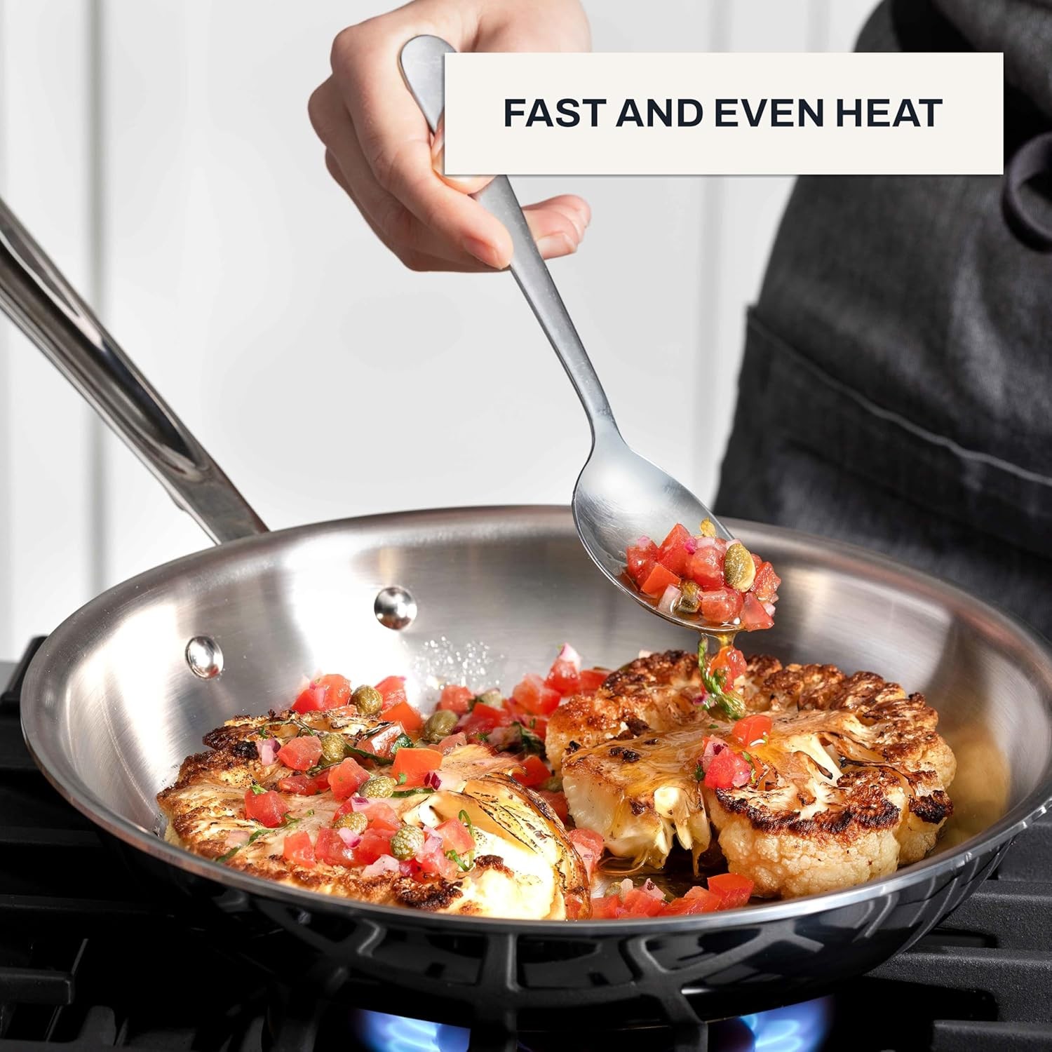 D3® Stainless Steel 2 Piece Cookware Set- Made in – Includes 8″ Frying Pan and 1