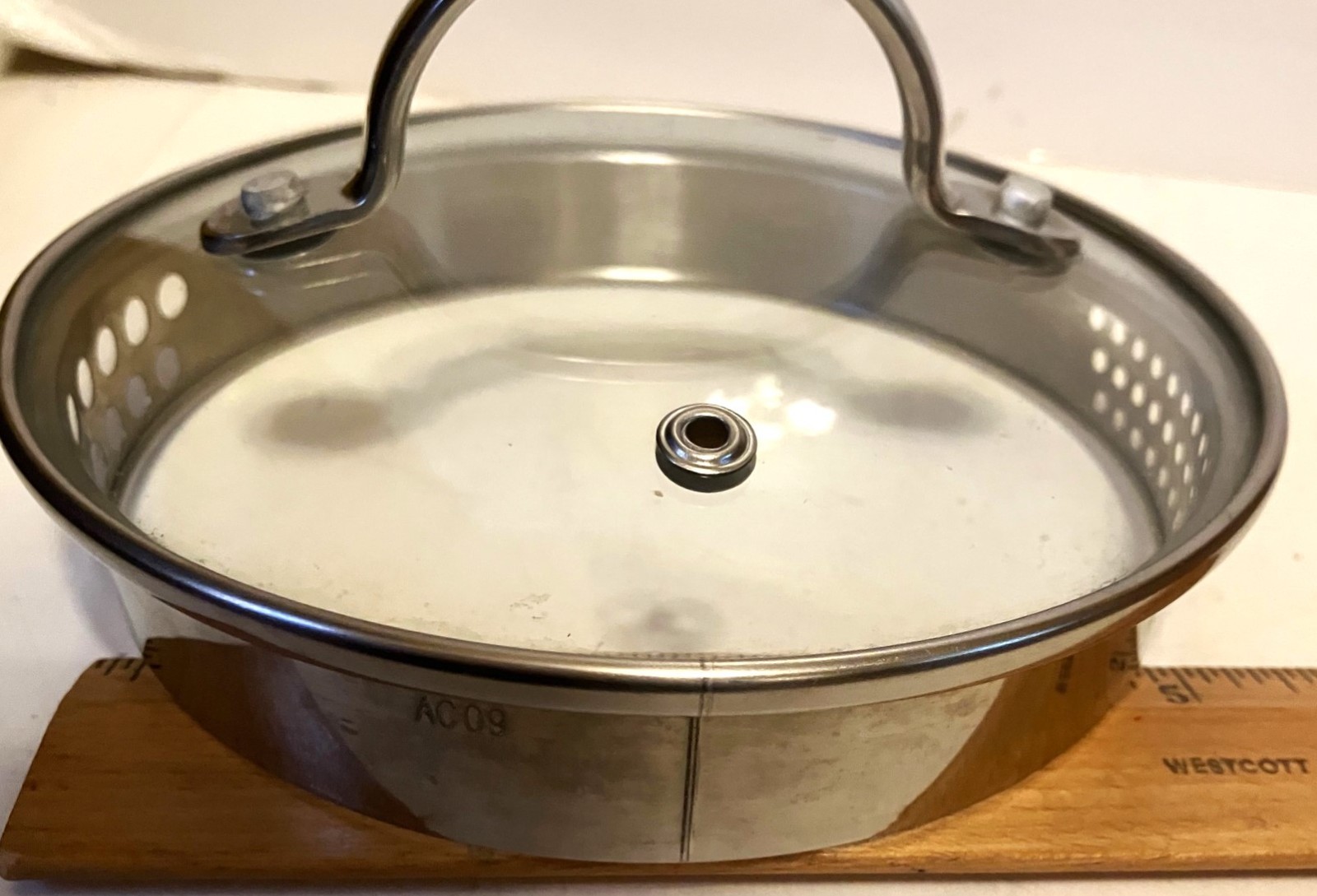 Sauce Pan Lid Tempered Glass & Stainless Steel Replacement Straining Lid for 5″