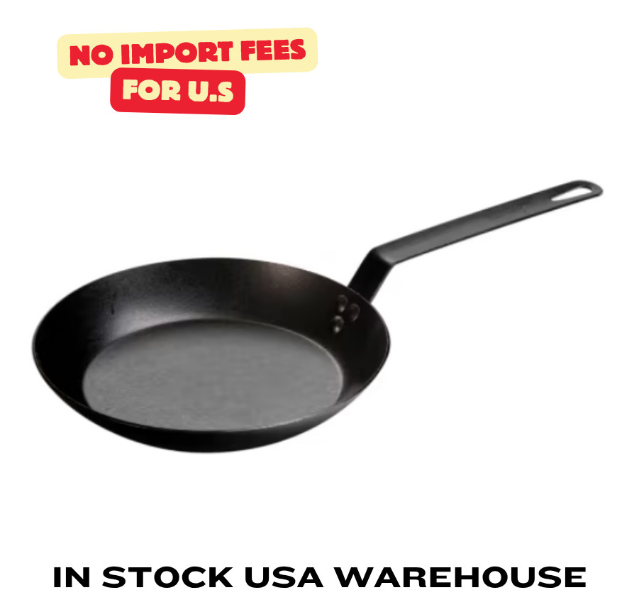 Lodge CRS10 10″ Carbon Steel Skillet Pre-Seasoned Lightweight Multi-Purpose Pan