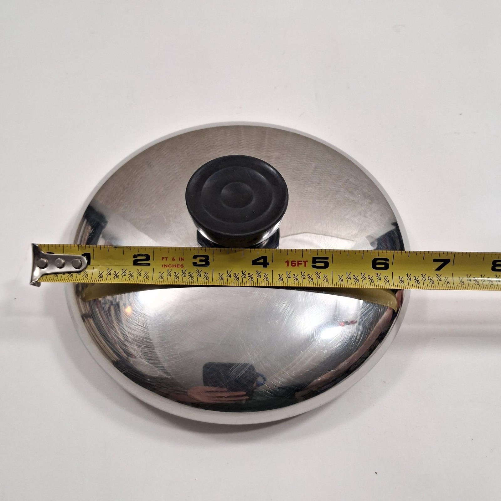 Stainless Steel Saucepan Lid 7 In Silver With Insulated Handle Fits Pot Cooktop
