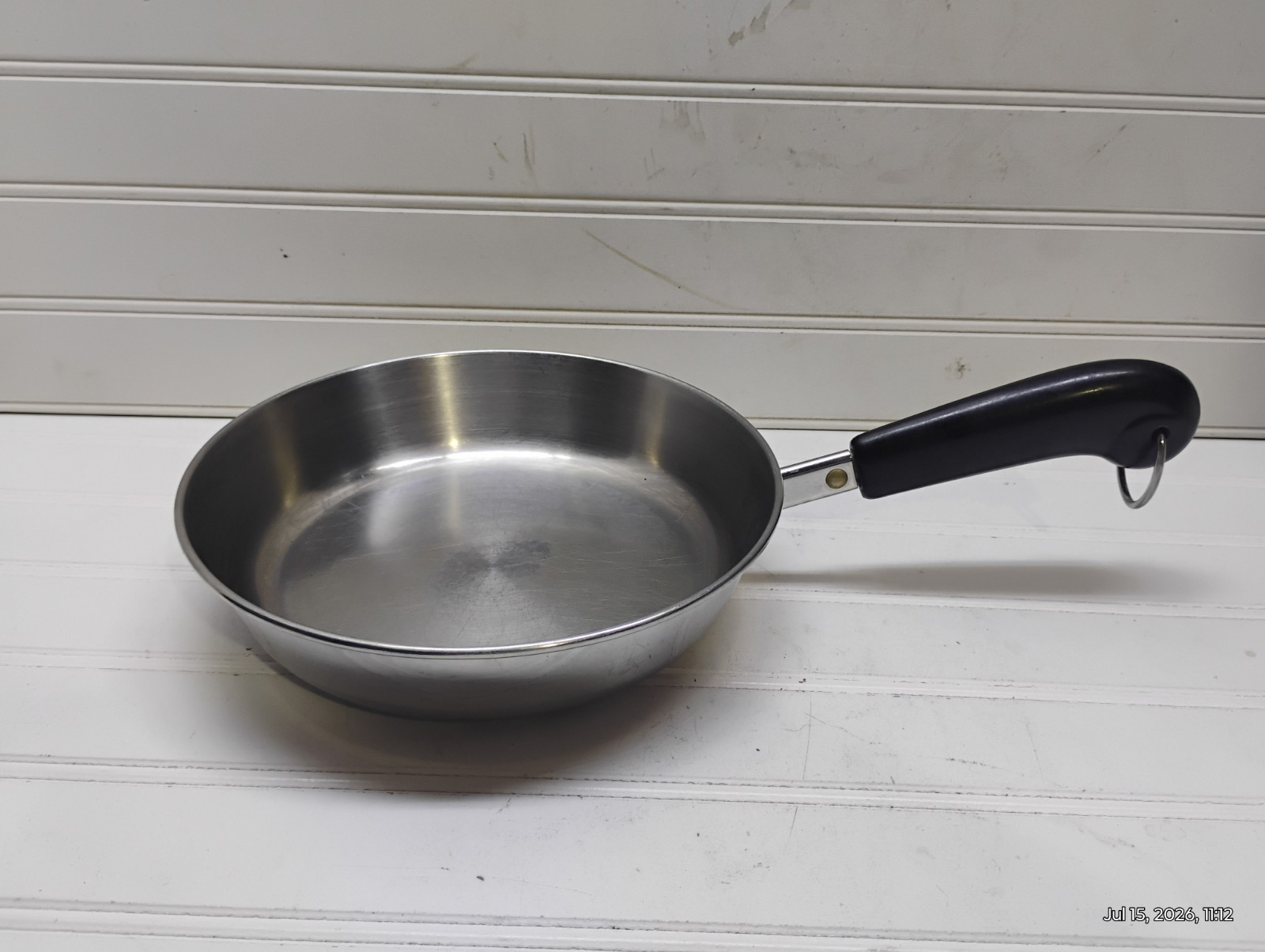 Revere Ware 8″ Skillet Tri-Clad Stainless 4 Cup Egg Poacher Insert Ring & Lid