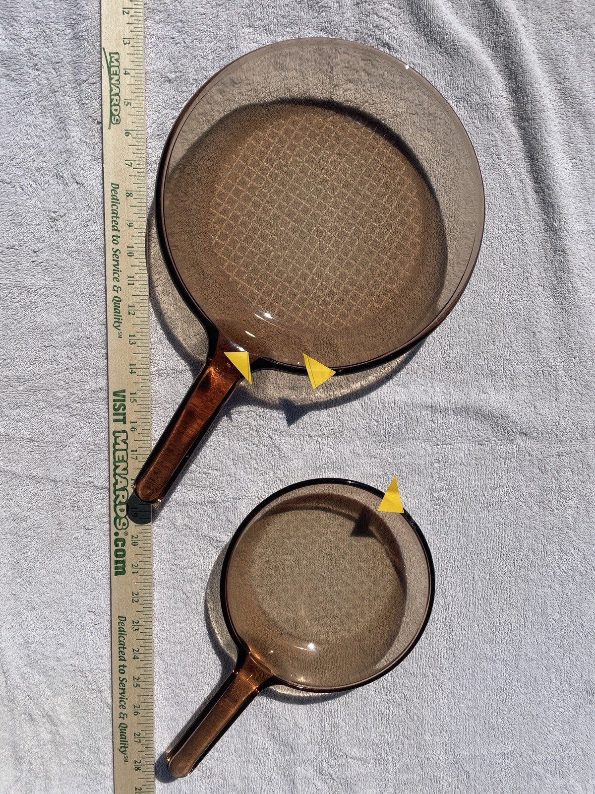 VISION by Corning Glass Frying Pan Set Brown Round Transparent 10″ & 7″
