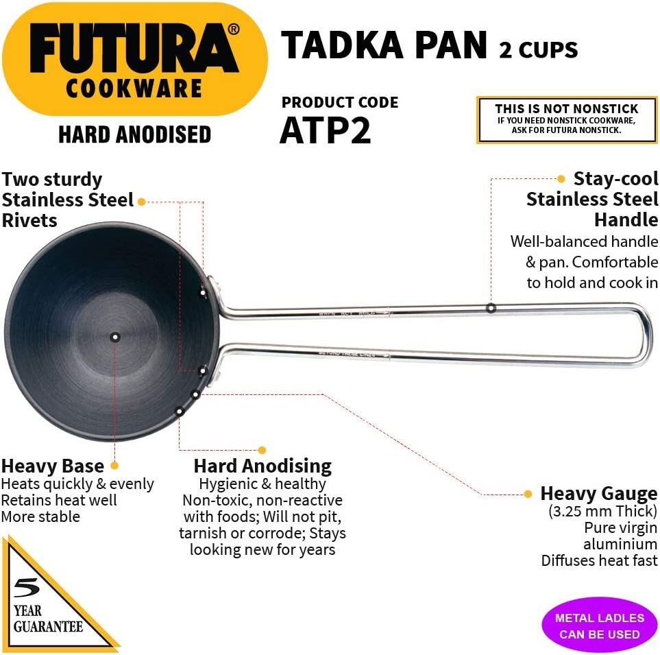 Hawkins Futura Hard Anodized 2-Cup Tadka Pan ATP2