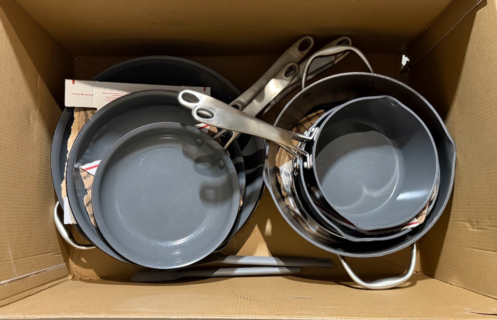 Tramontina 12 Piece Ceramic Non-Stick Pots Pans Cookware Set 2 Utensils Display