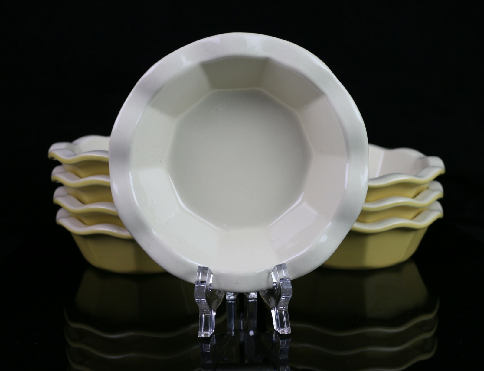 8 Emile Henry Yellow Pie Quiche Dish Ramekins Mini 5.5″ Stoneware 3174 ODP3