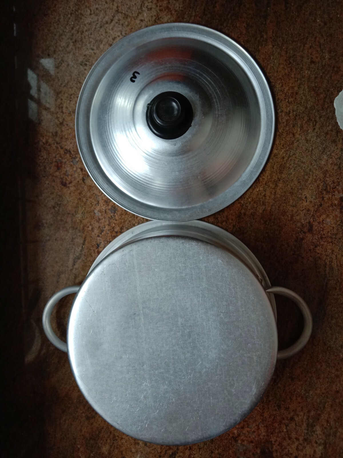 Aluminium Flat Wok Lid Cooking Pot Home Kitchen 22cm=9inch