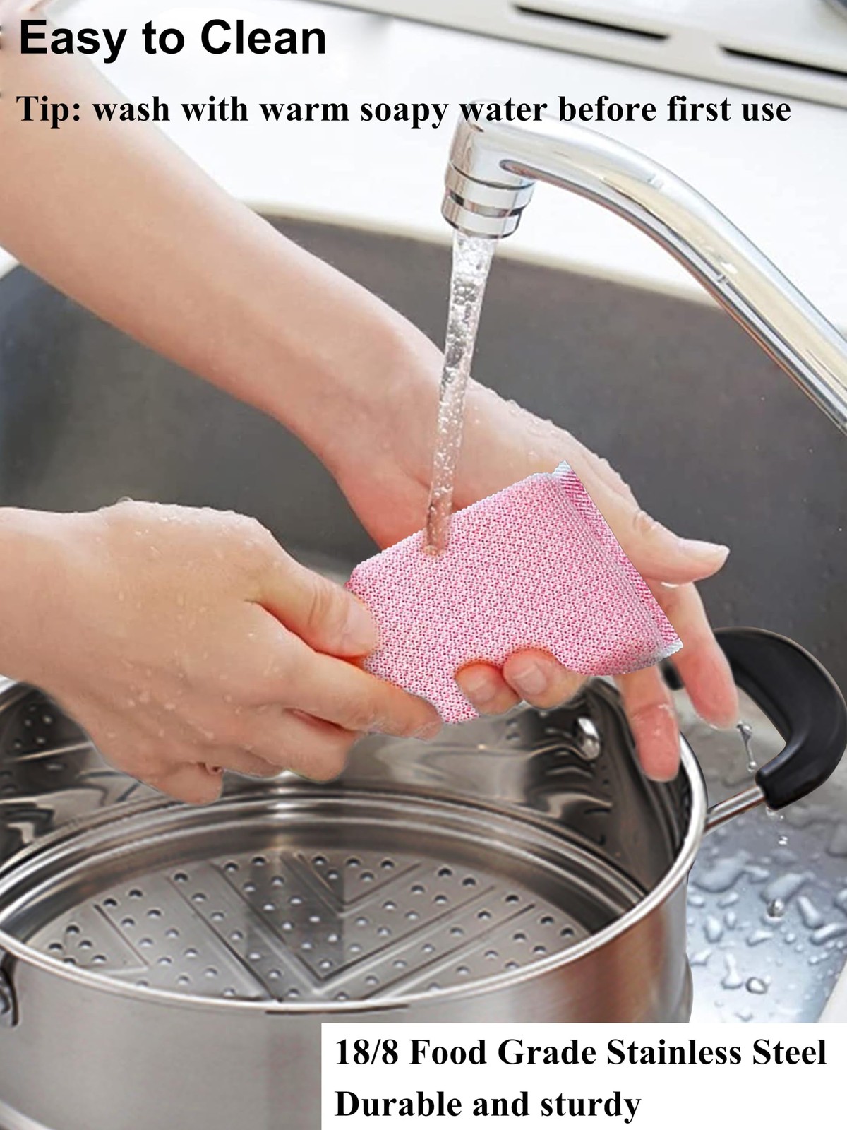 7.1 Inch 2.1 QT Stainless Steel Small Vegetable Steamer Cooking Pot