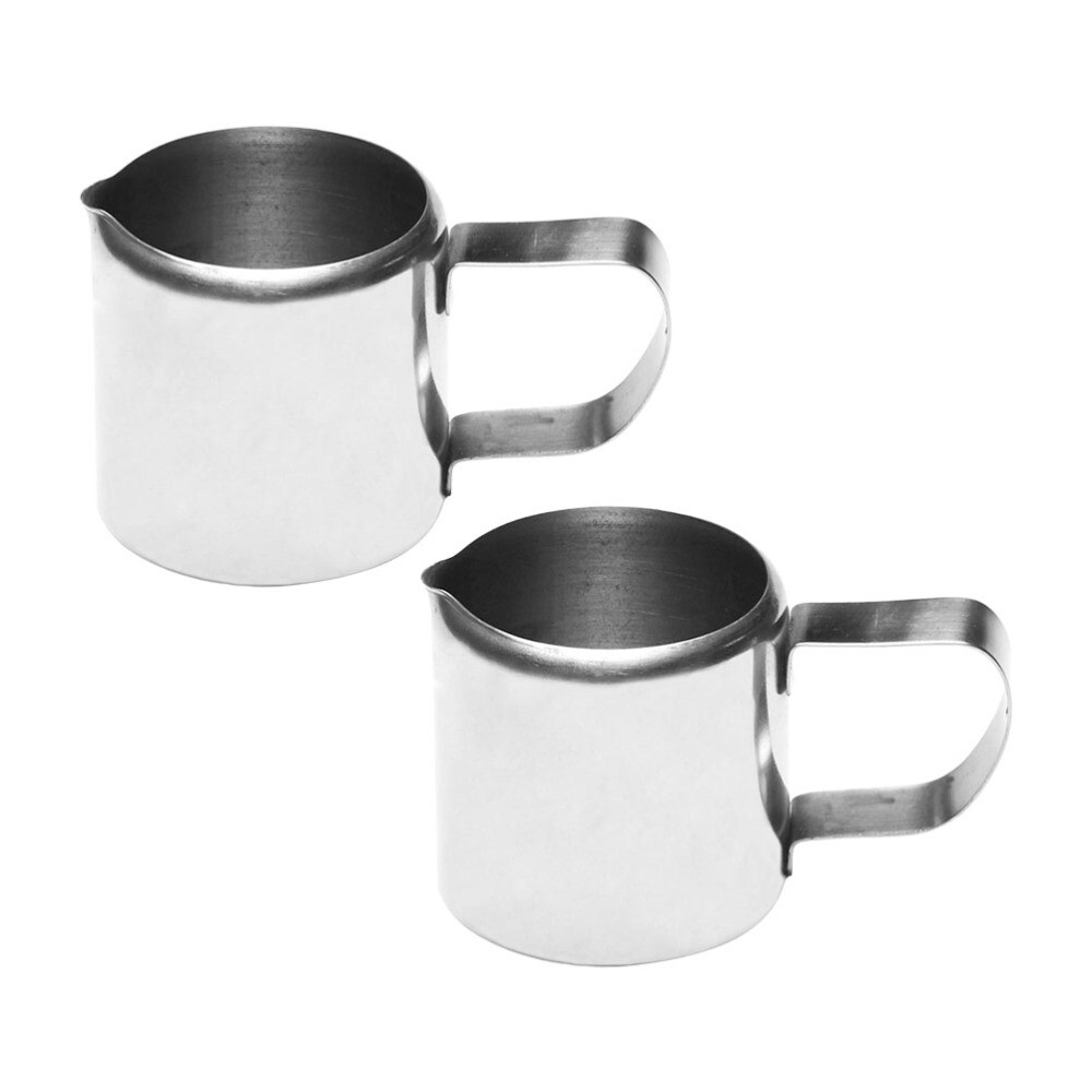 2Pcs Steaming Pitcher Stainless Steel Sauce Jugs Espresso Measuring Cup 57ml US