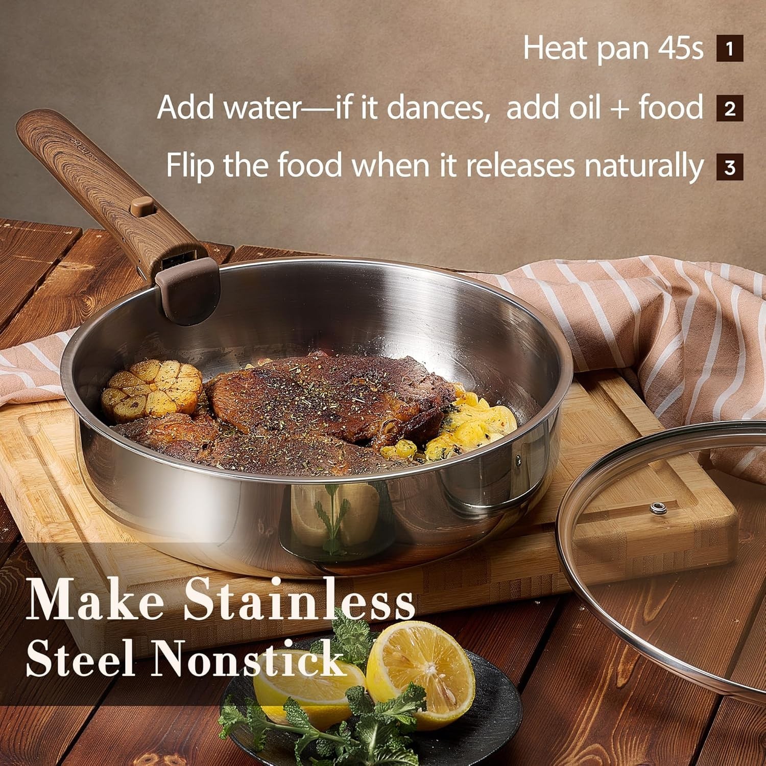 Versatile 13-Pc Tri-Ply Cookware Set with Detachable Handle – RV & Camping Ready