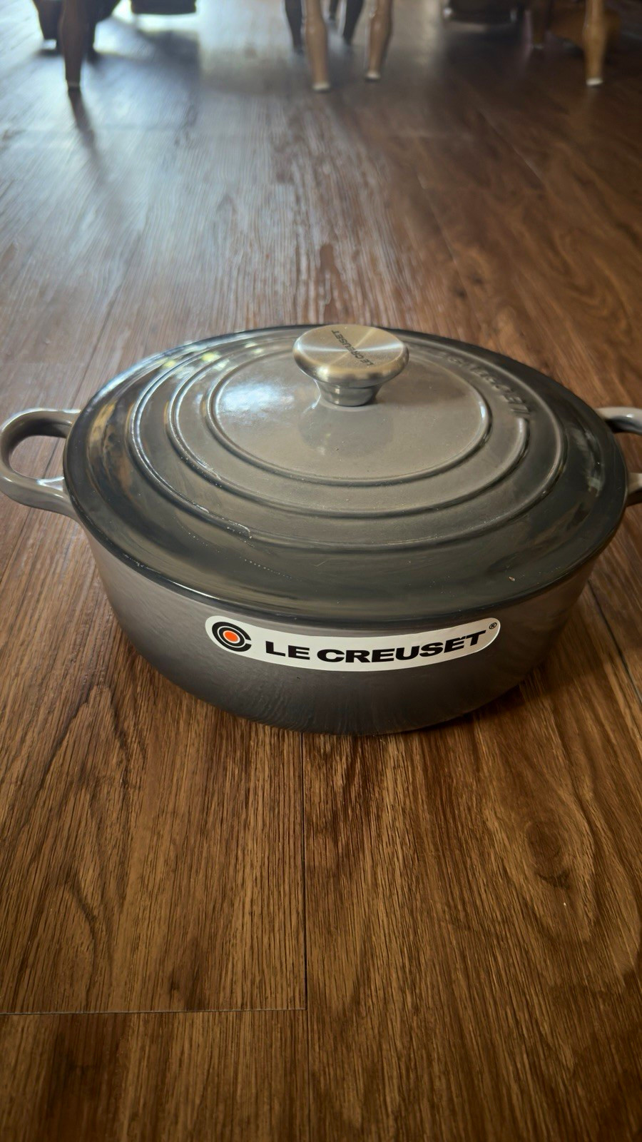 Le Creuset Signature Gray Enameled Cast Iron Round Casserole w/ Lid 2.25 Qt