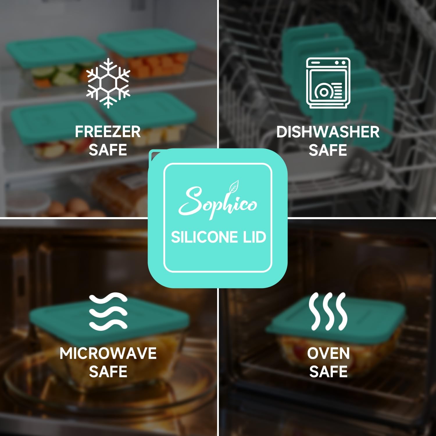 Sophico Silicone Storage Cover Lids Replacement for Pyrex Freshlock and SNAPW…