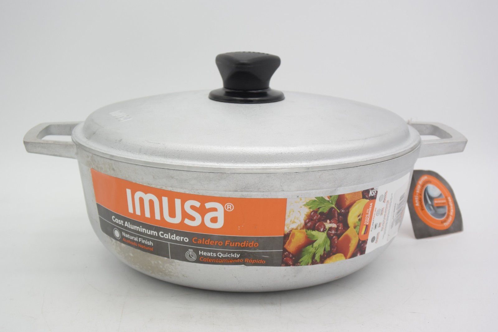 IMUSA 4.8 Qt Cast Aluminum Caldero Pot W/Lid Colombian Dutch Oven Rice Pot NEW