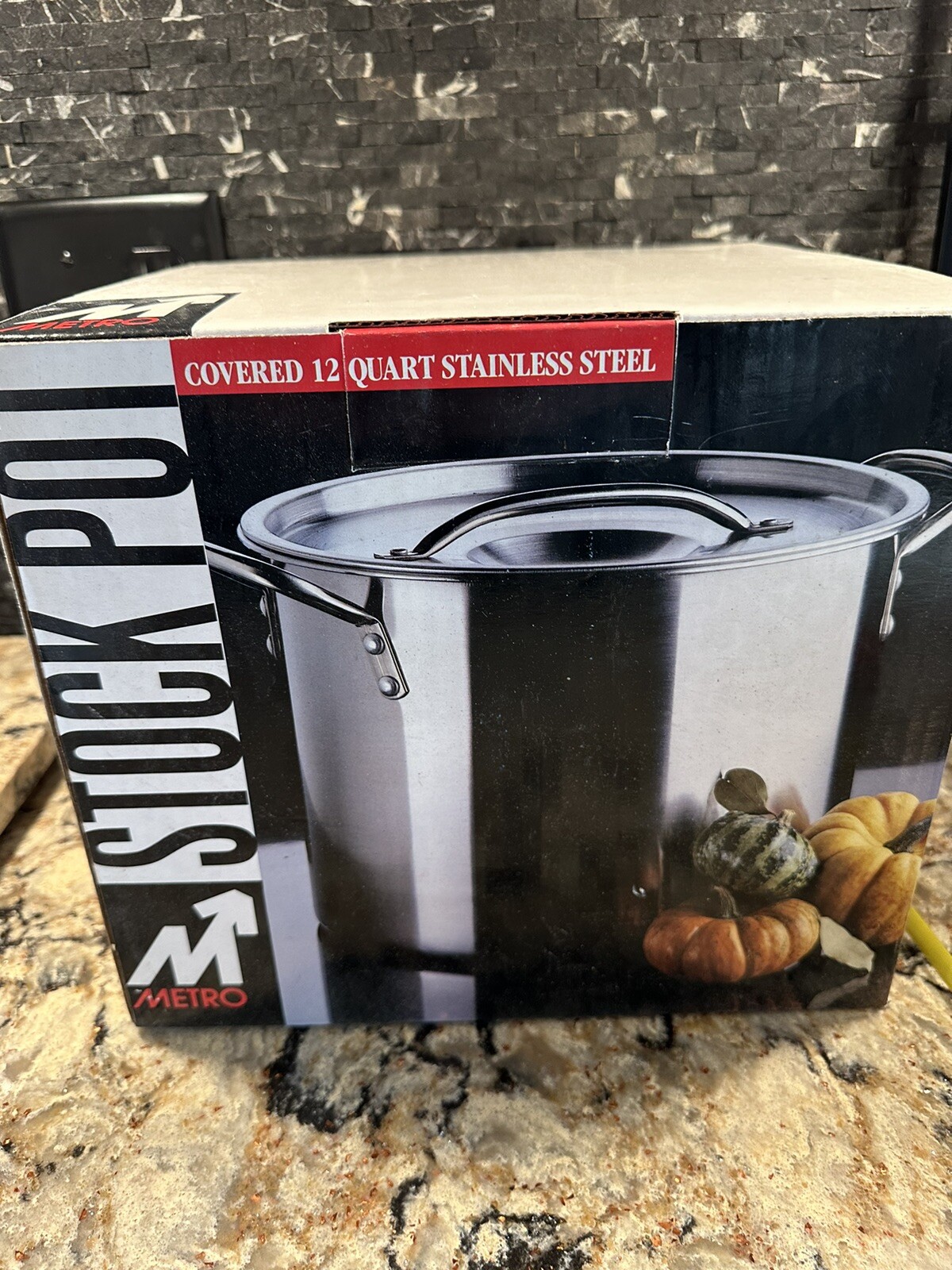Vintage Metro Stainless Stockpot 12 Quart W/ Lid Professional Mirror Finish