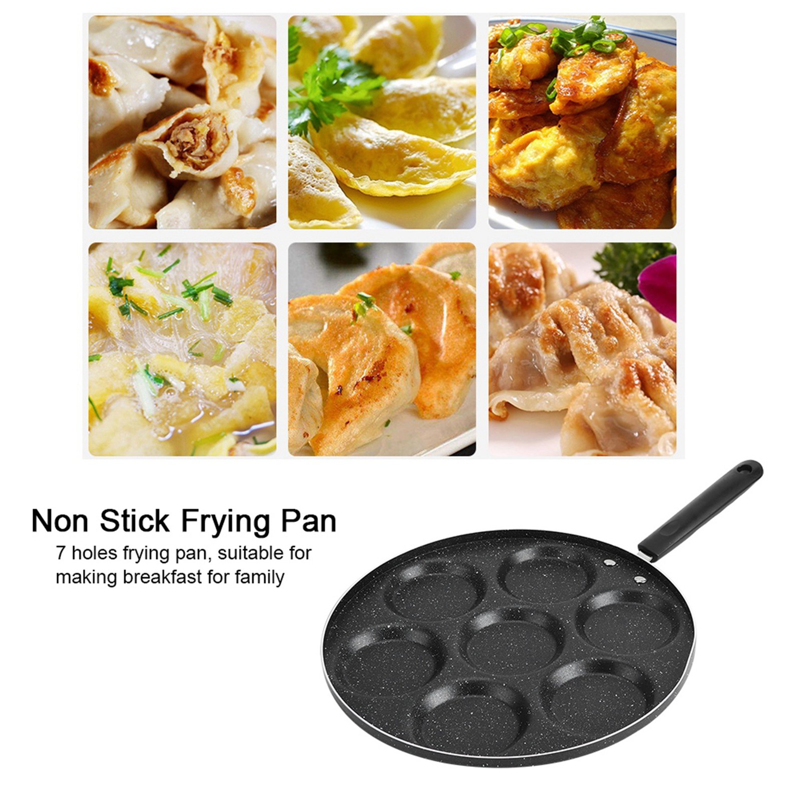 7-Hole Non Stick Cooking Pan For Fried Eggs Burger Mold Kitchen Supplies ZXS