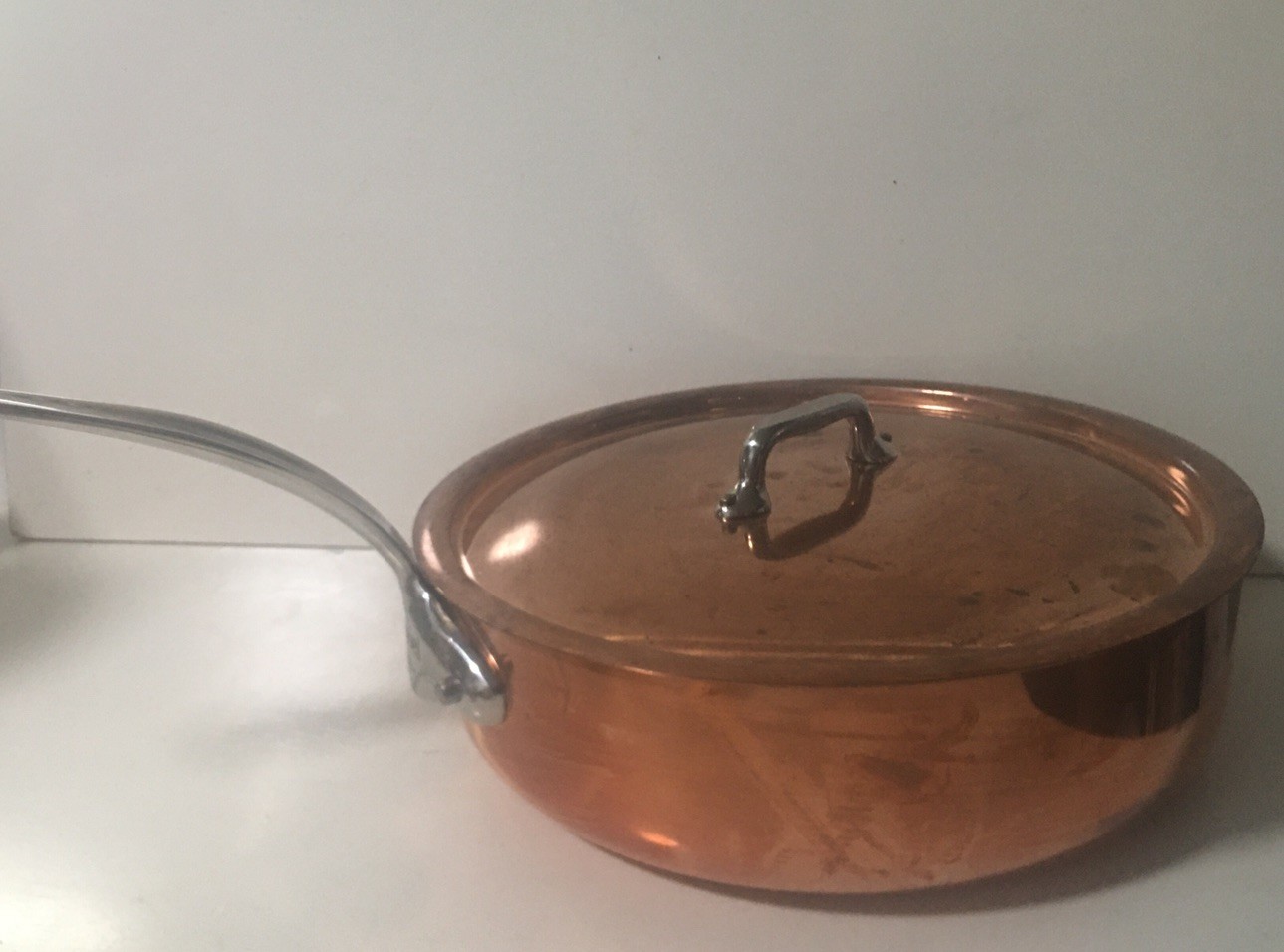 Mauviel 1830 M’150S Copper Saute Pan With Curved Lid