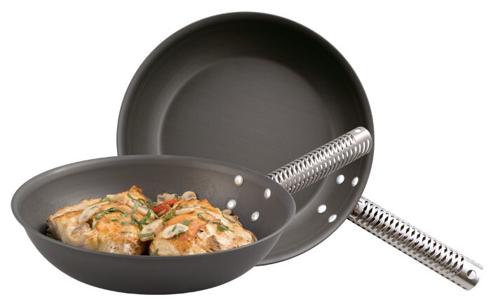 Lloydpans Kitchenware Fry Black Pans 2pc Set Hard Anodized Aluminum 700F Degrees