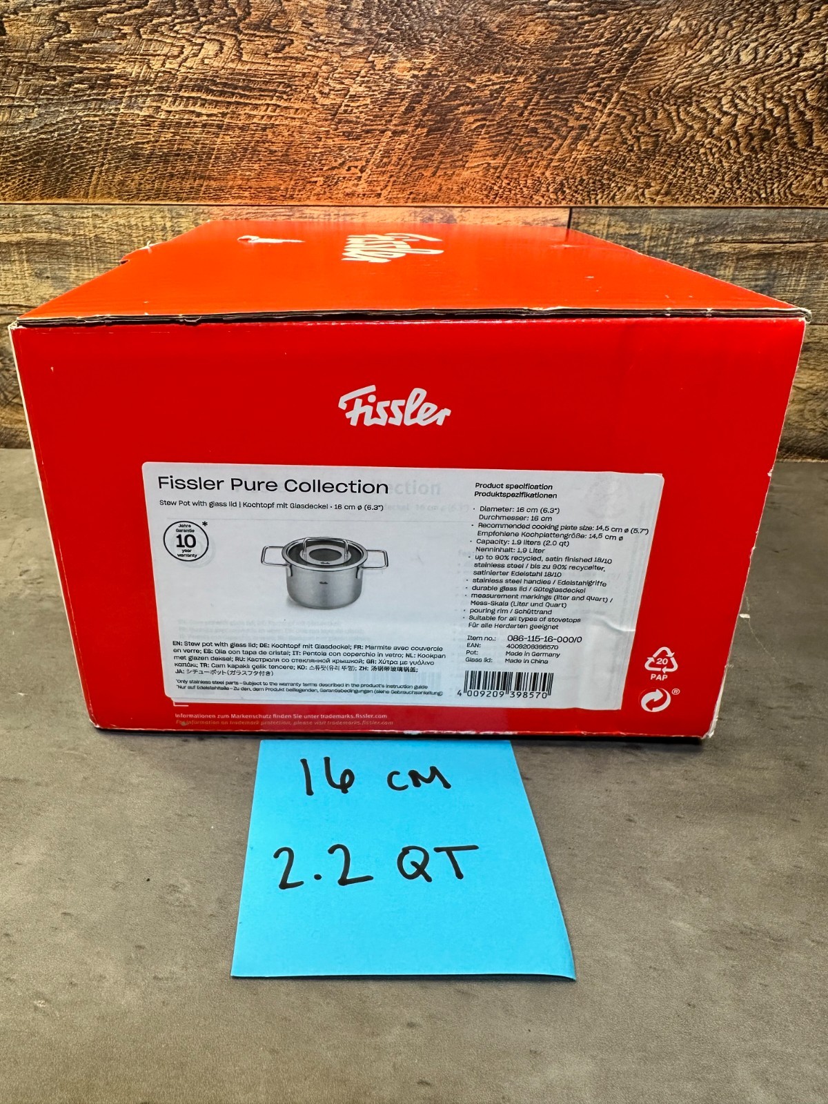 Fissler Pure Collection 2.2 Qt Stainless Steel Stew Pot 16cm – 6.3″ From Germany