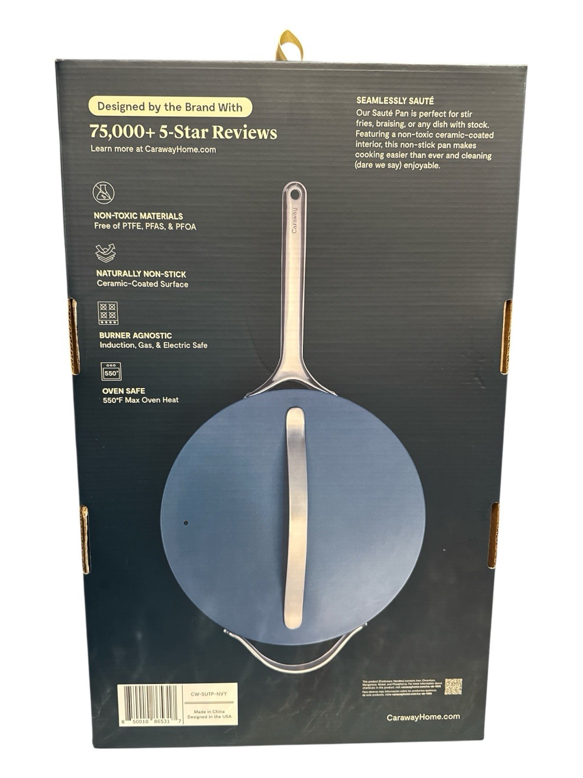 Caraway Home 4.5qt Saute Pan with 12” Lid – Navy NIB