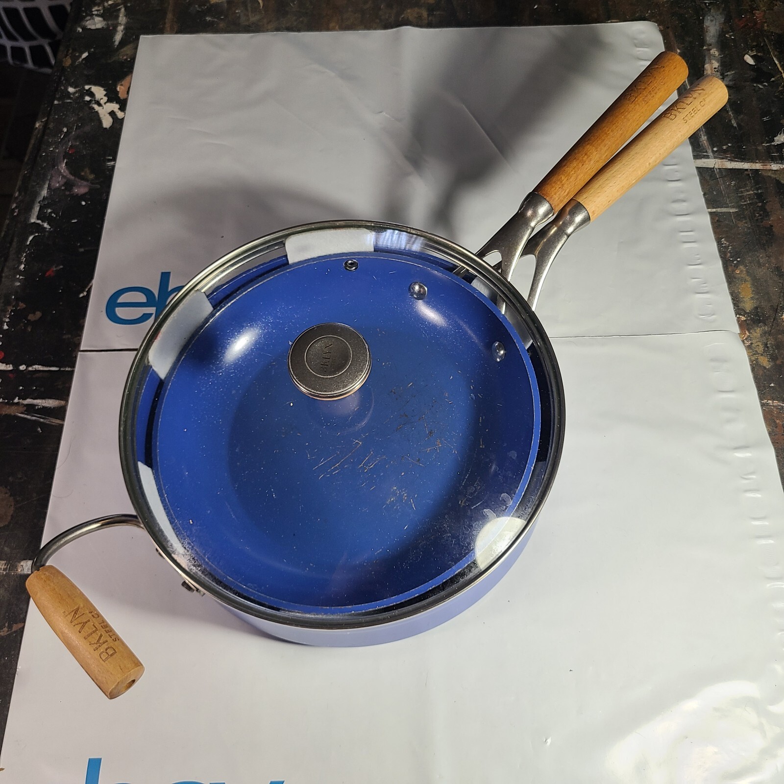 Brooklyn Steel Co 2 Frying Pans & 1 Lid