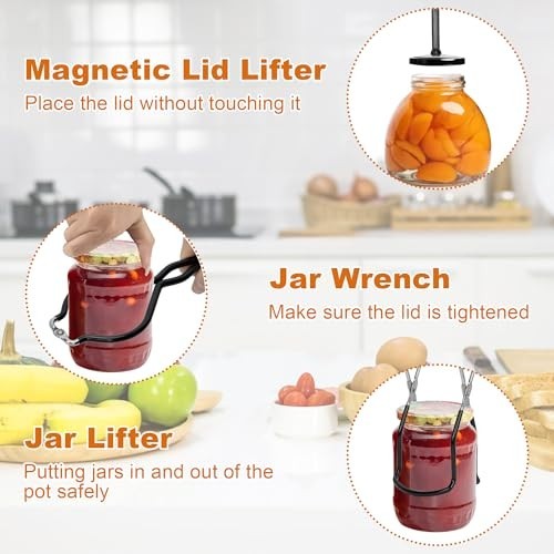 21.5 Quart Stainless Steel Canning Pot Set with Rack and Lid