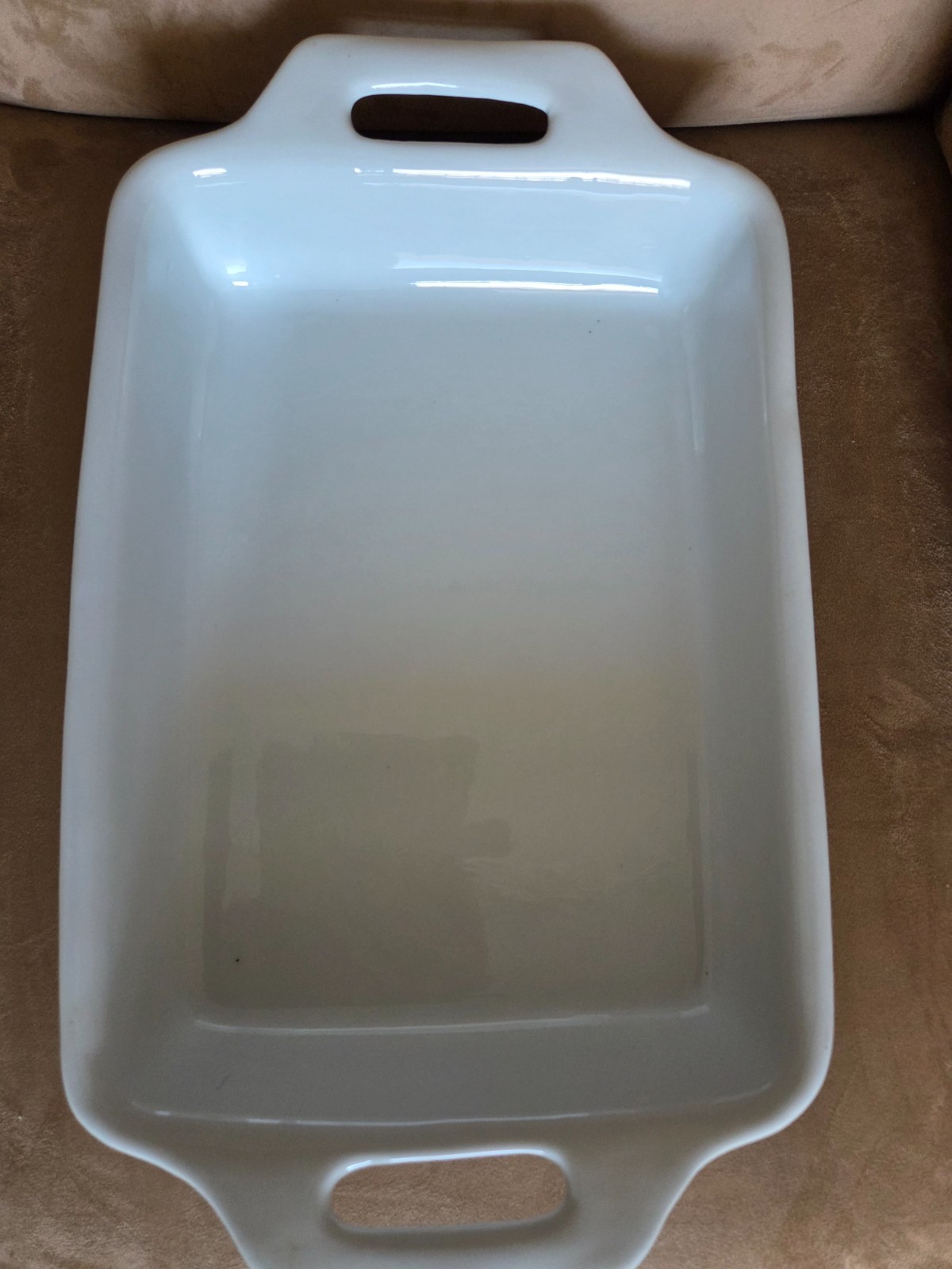 Crate and Barrel ceramic casserole dish 14 x 9 x 2.5 inches